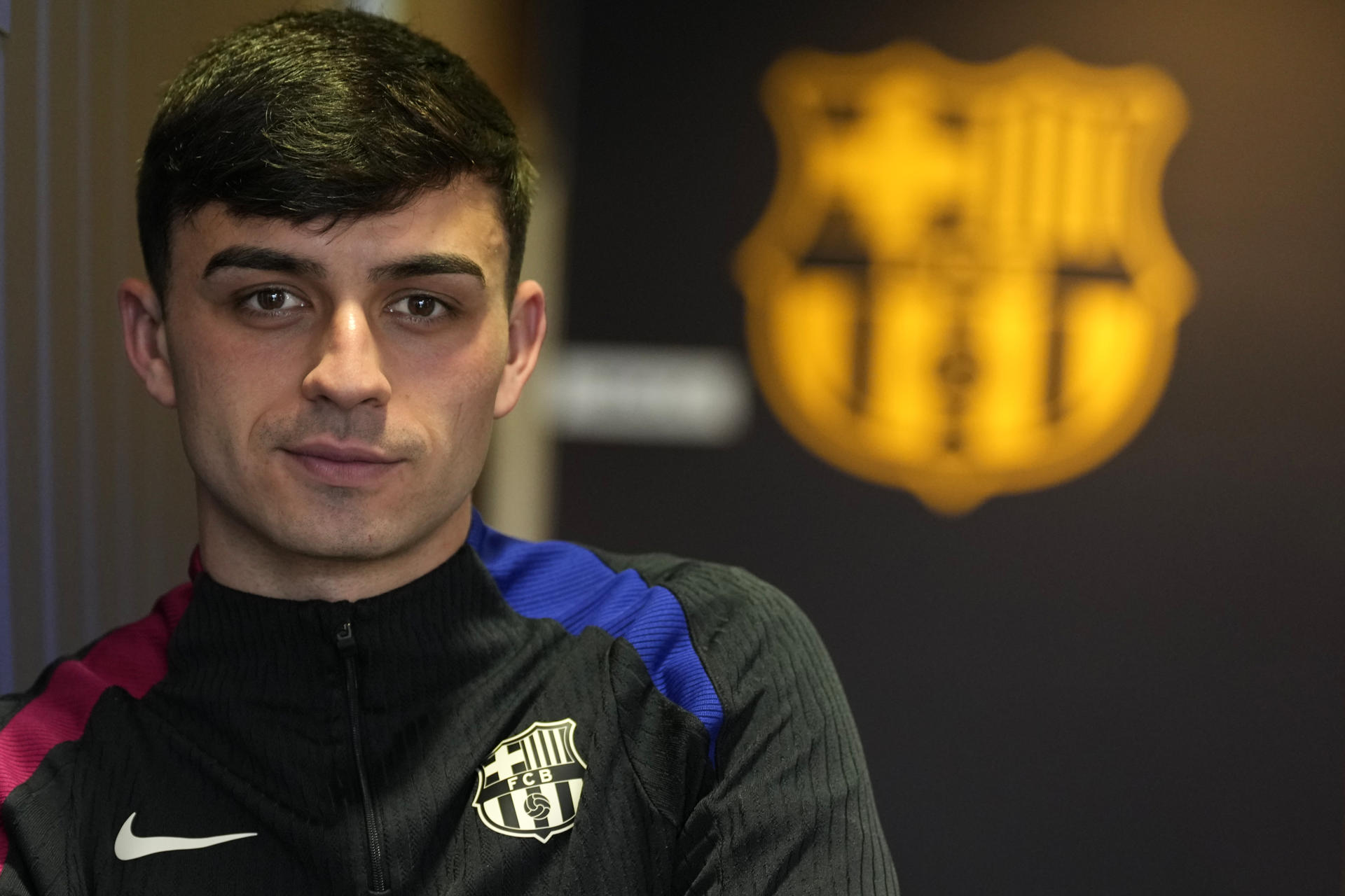 El centrocampista del FC Barcelona Pedro González ‘Pedri’ (Tegueste, Tenerife, 2002)  en una entrevista con la Agencia EFE. EFE/Alejandro García