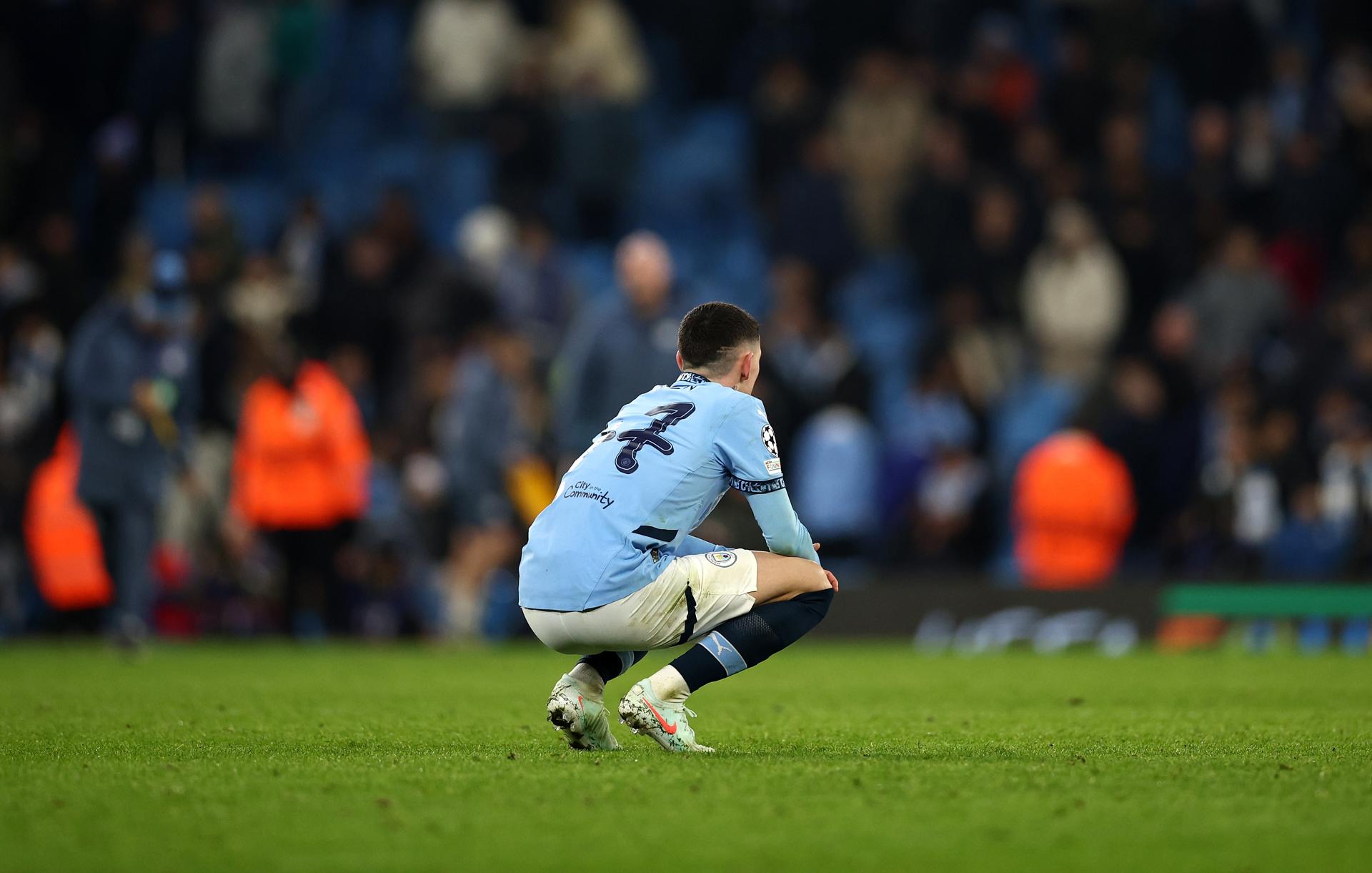 El jugador del City Phil Foden, del Manchester City en la ida del plyaoff de acceso a octavos jugada en Mánchester, Reino Unido. EFE/EPA/ADAM VAUGHAN