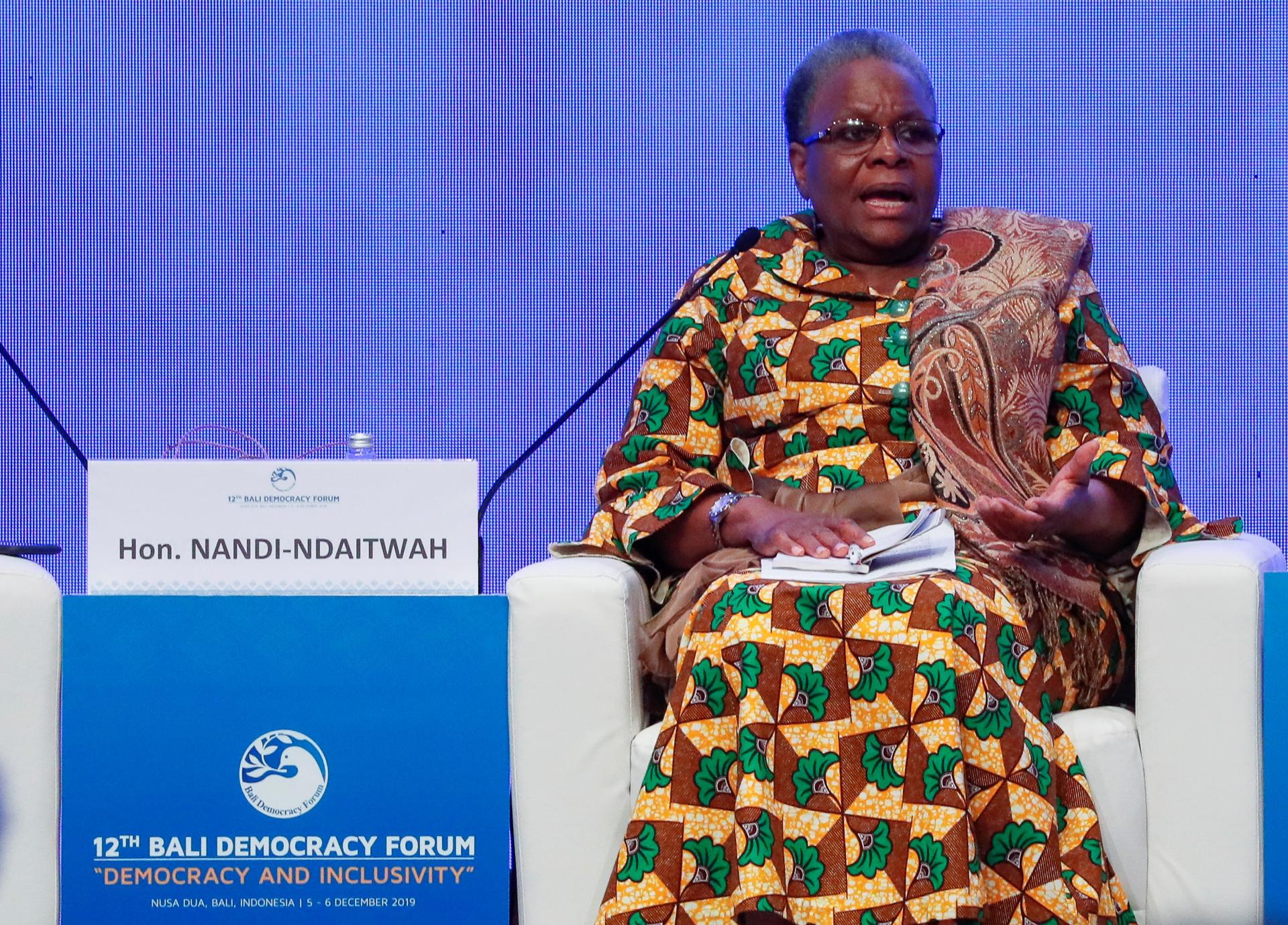 Imagen de archivo de la presidenta de Namibia, Netumbo Nandi-Ndaitwah.EFE/EPA/MADE NAGI