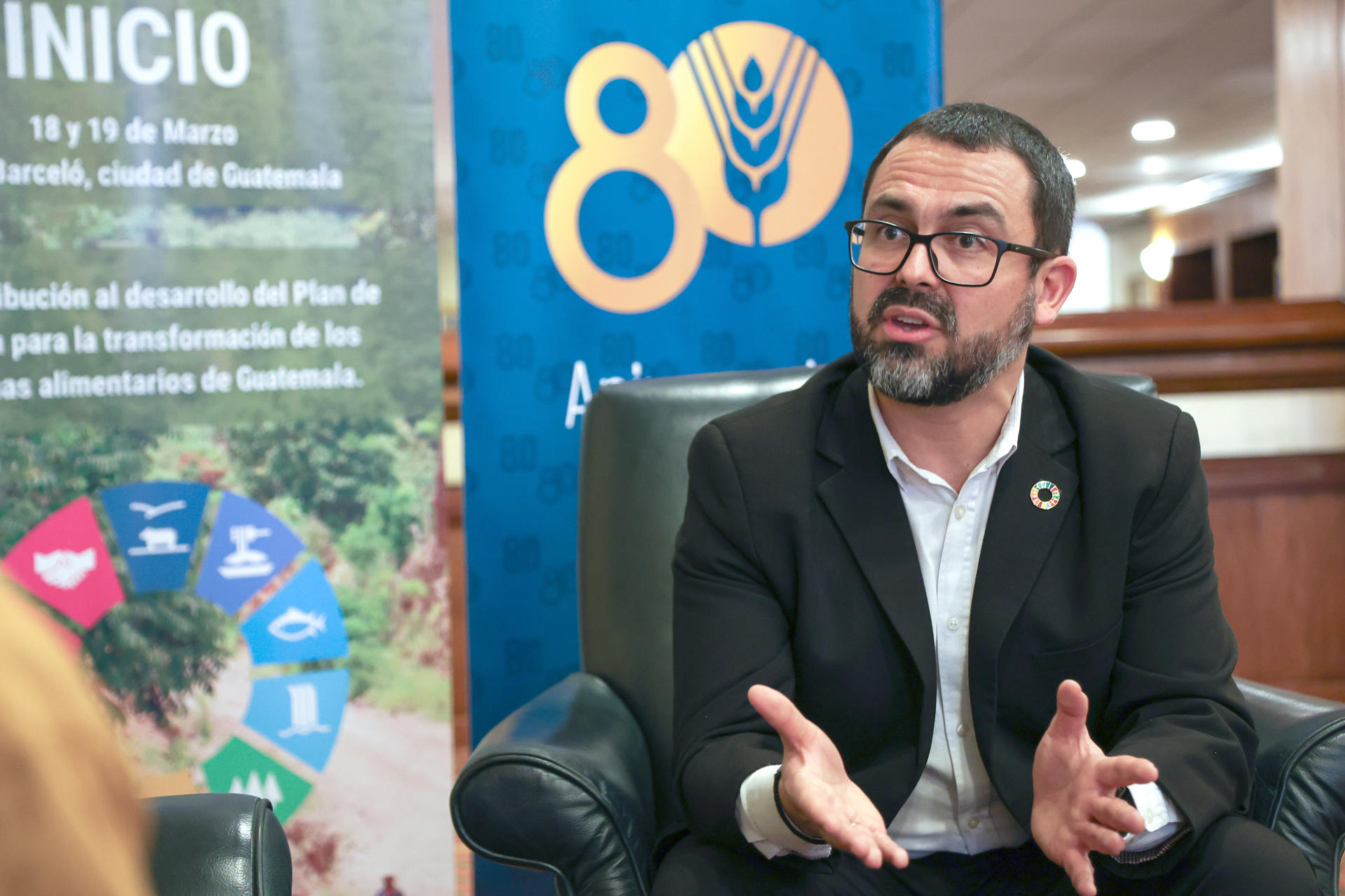El oficial de las Naciones Unidas de Políticas para la Alimentación y la Agricultura, Marco Moncayo habla durante una entrevista con EFE este 18 de marzo de 2025 en Ciudad de Guatemala (Guatemala). EFE/ Mariano Macz