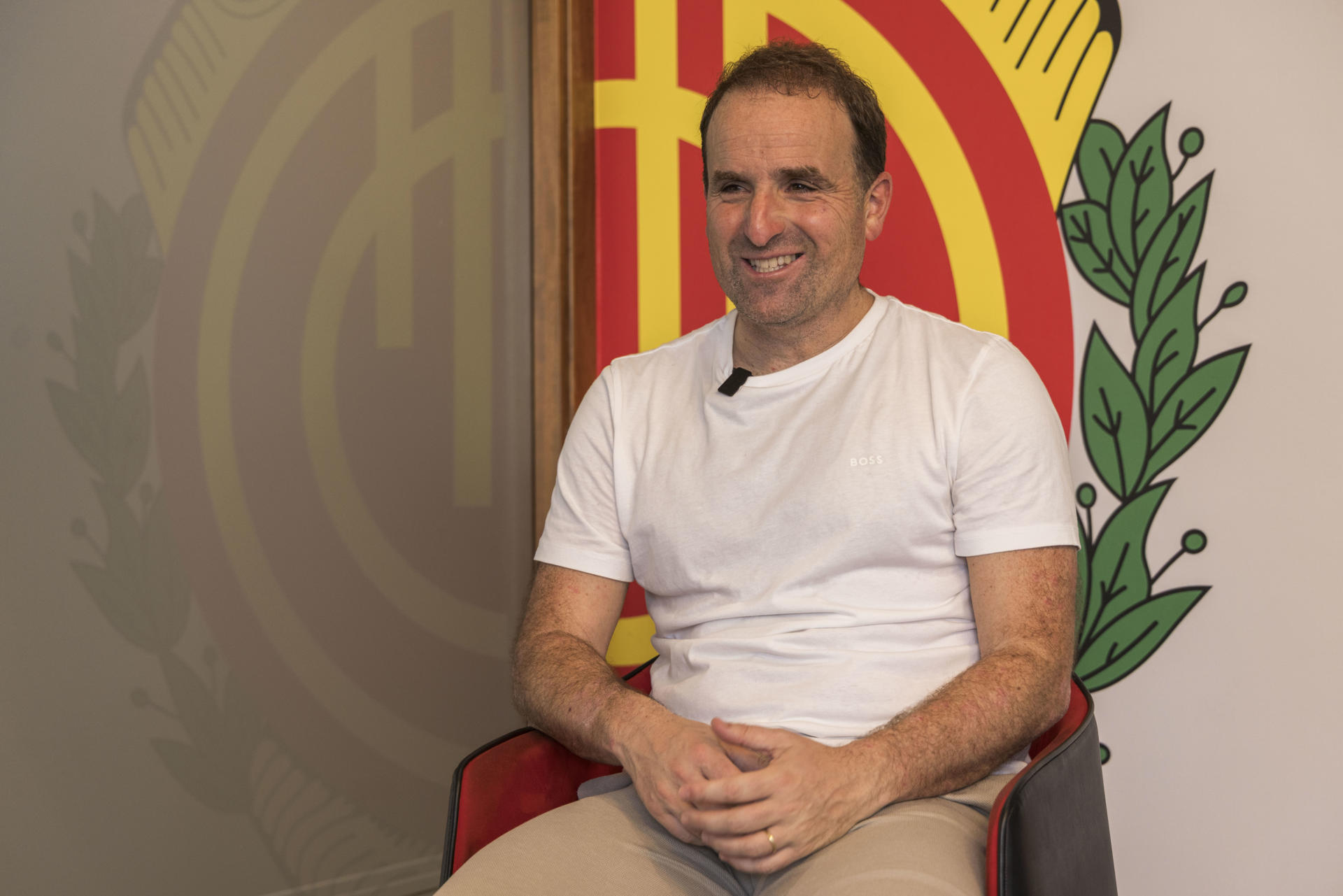 El entrenador del RCD Mallorca, Jagoba Arrasate, durante la entrevista con la Agencia EFE/ Cati Cladera