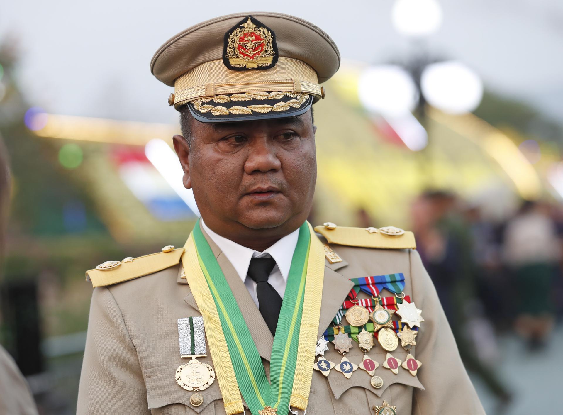 Imagen de archivo del portavoz de la Junta Militar Birmana, Zaw Min Tun. EFE/EPA/NYEIN CHAN NAING