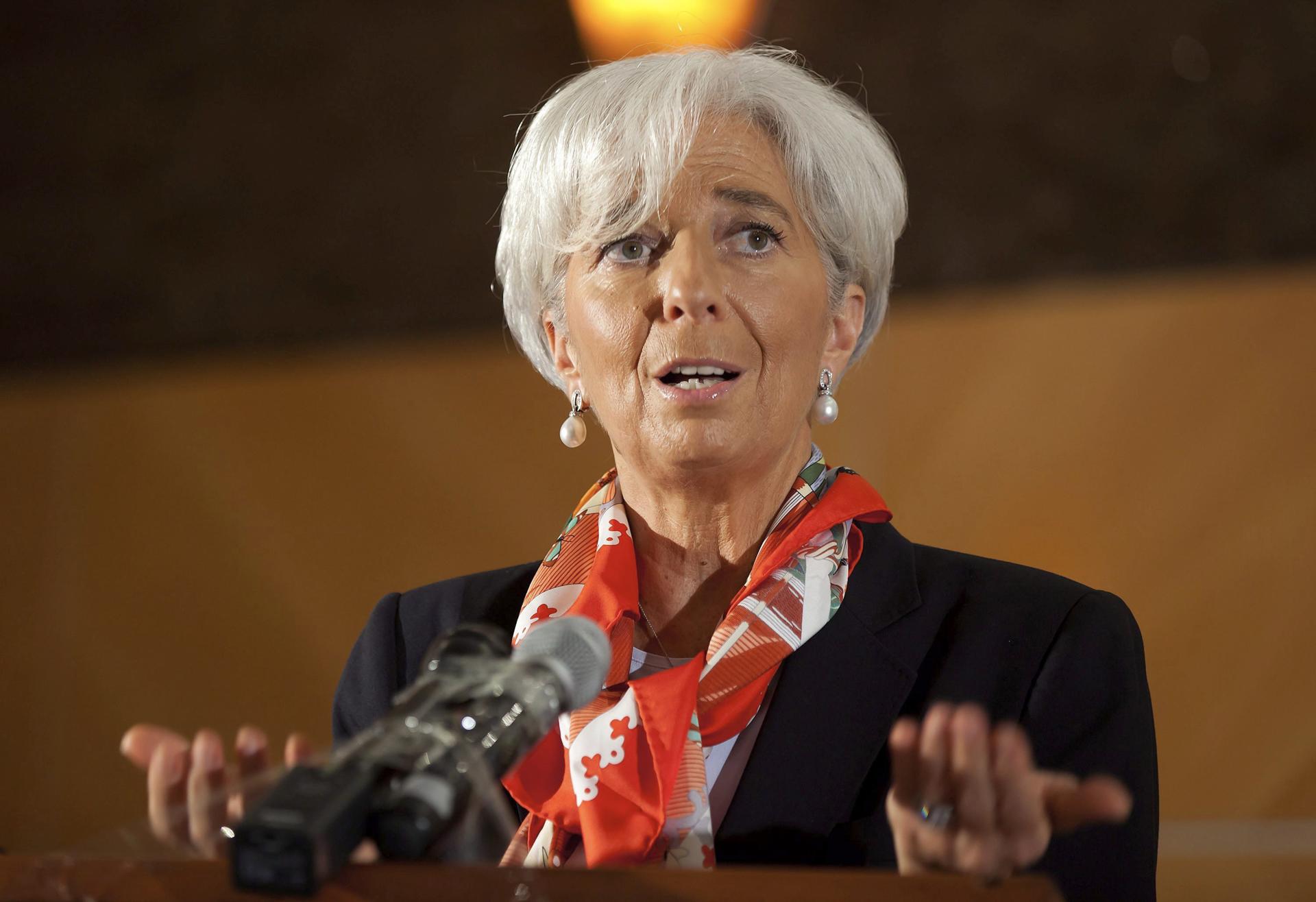 Imagen de archivo de la presidenta del BCE, Christine Lagarde. EPA/STEPHEN JAFFE