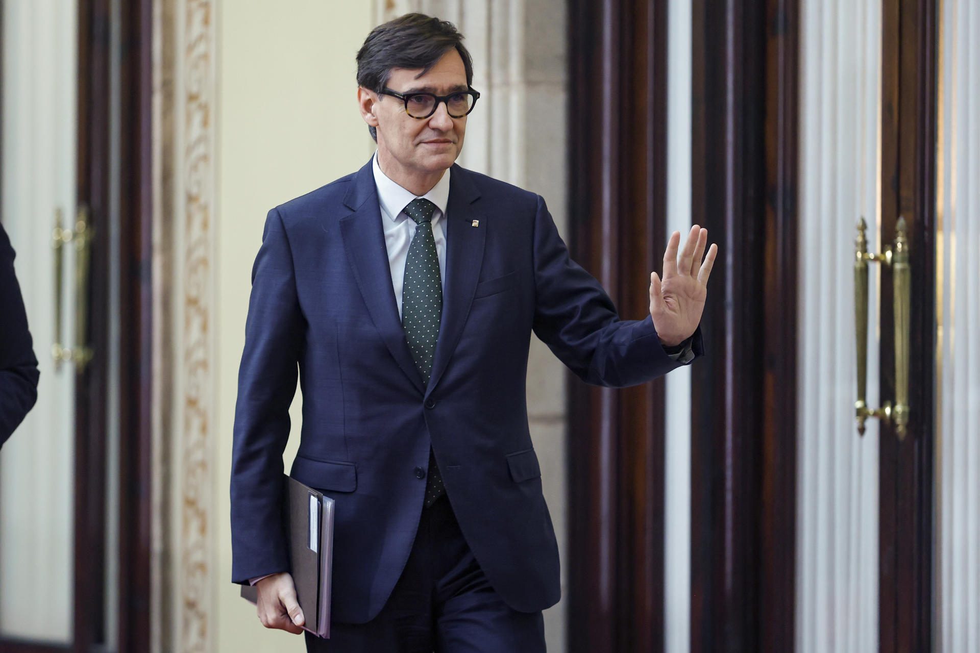 El presidente de la Generalitat, Salvador Illa esta semana en el Parlament. EFE/Quique García