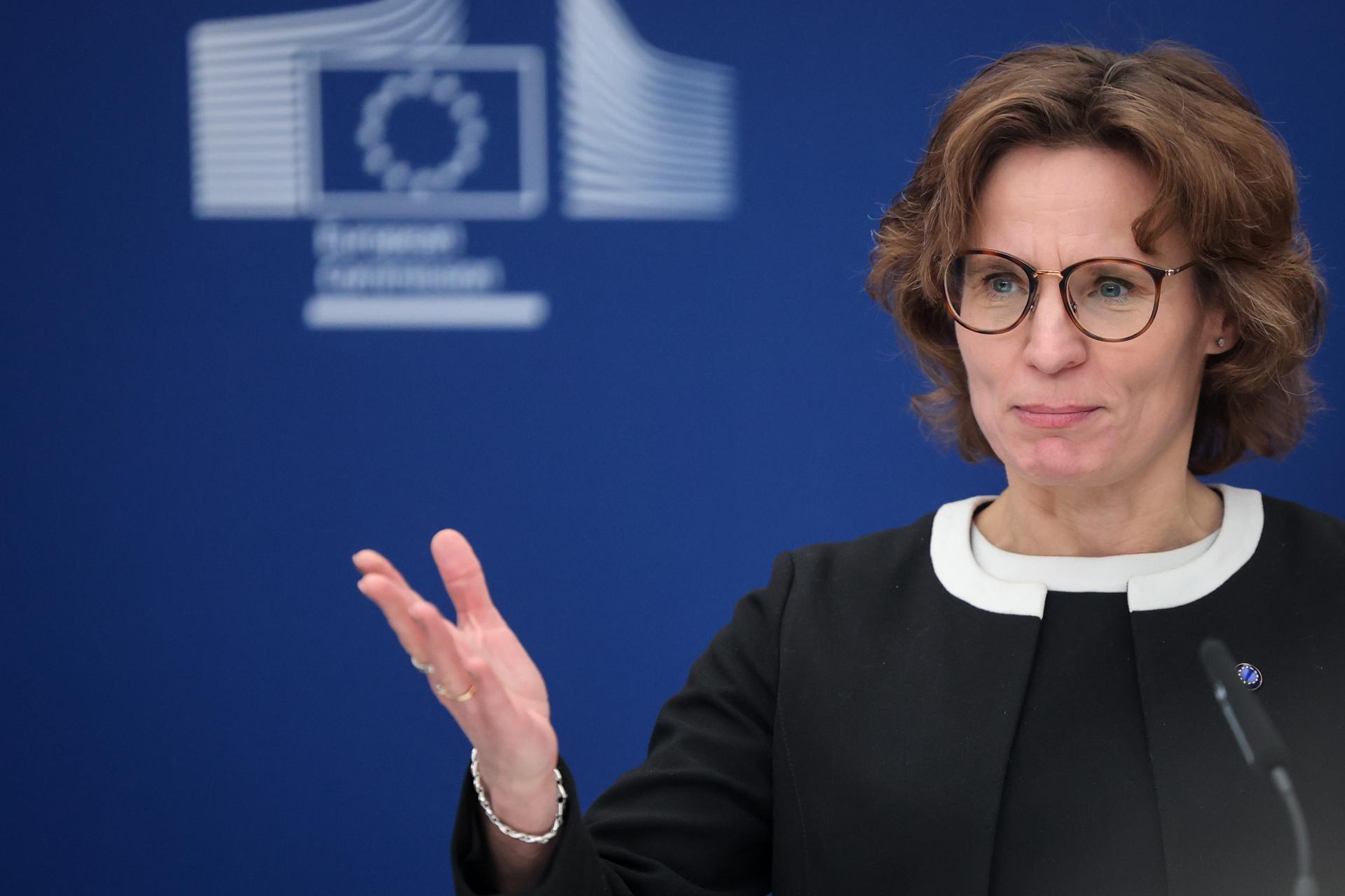 European Commissioner for Environment, Water Resilience and a Competitive Circular Economy, Jessika Roswall, at the EU Commission in Brussels, Belgium, 25 February 2025. EFE/EPA/OLIVIER MATTHYS/Archivo
