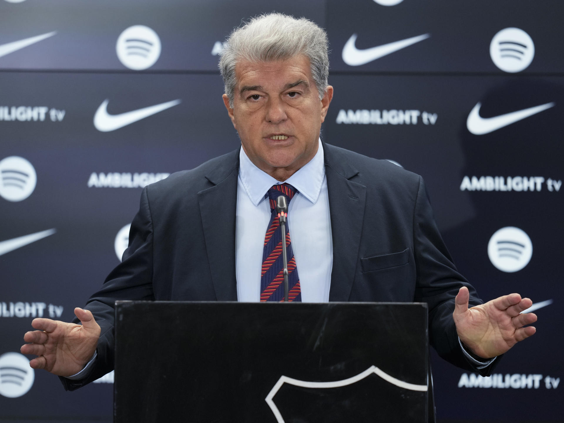 El presidente del FC Barcelona, Joan Laporta. EFE/Enric Fontcuberta