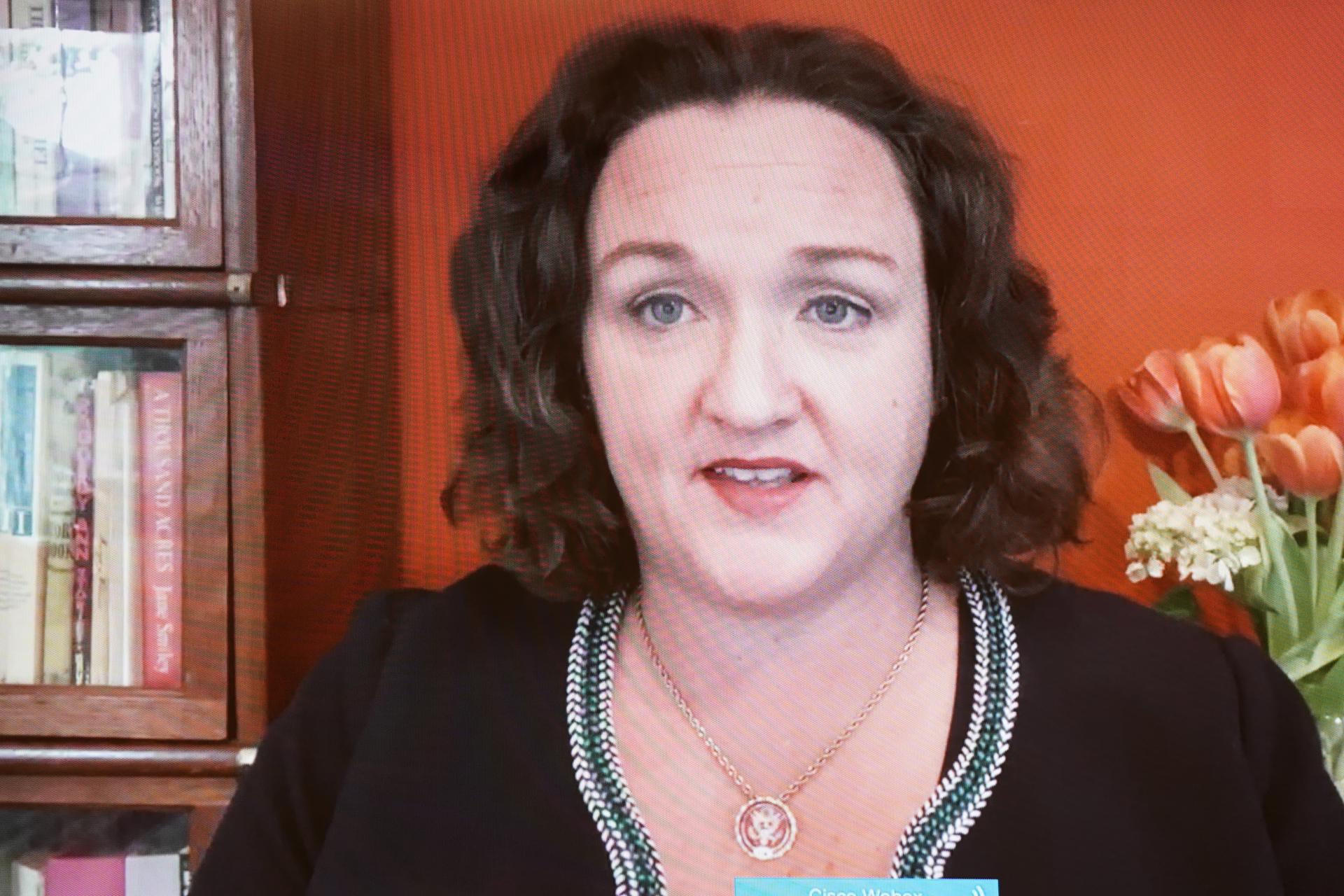 Foto de archivo de la demócrata Katie Porter. EFE/EPA/GREG NASH / POOL