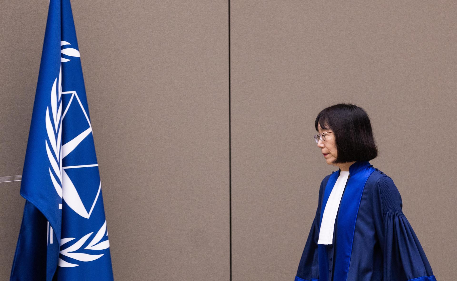 Imagen de Archivo de la presidenta de la Corte Penal Internacional (CPI), Tomoko Akane.
 EFE/EPA/EVA PLEVIER / POOL