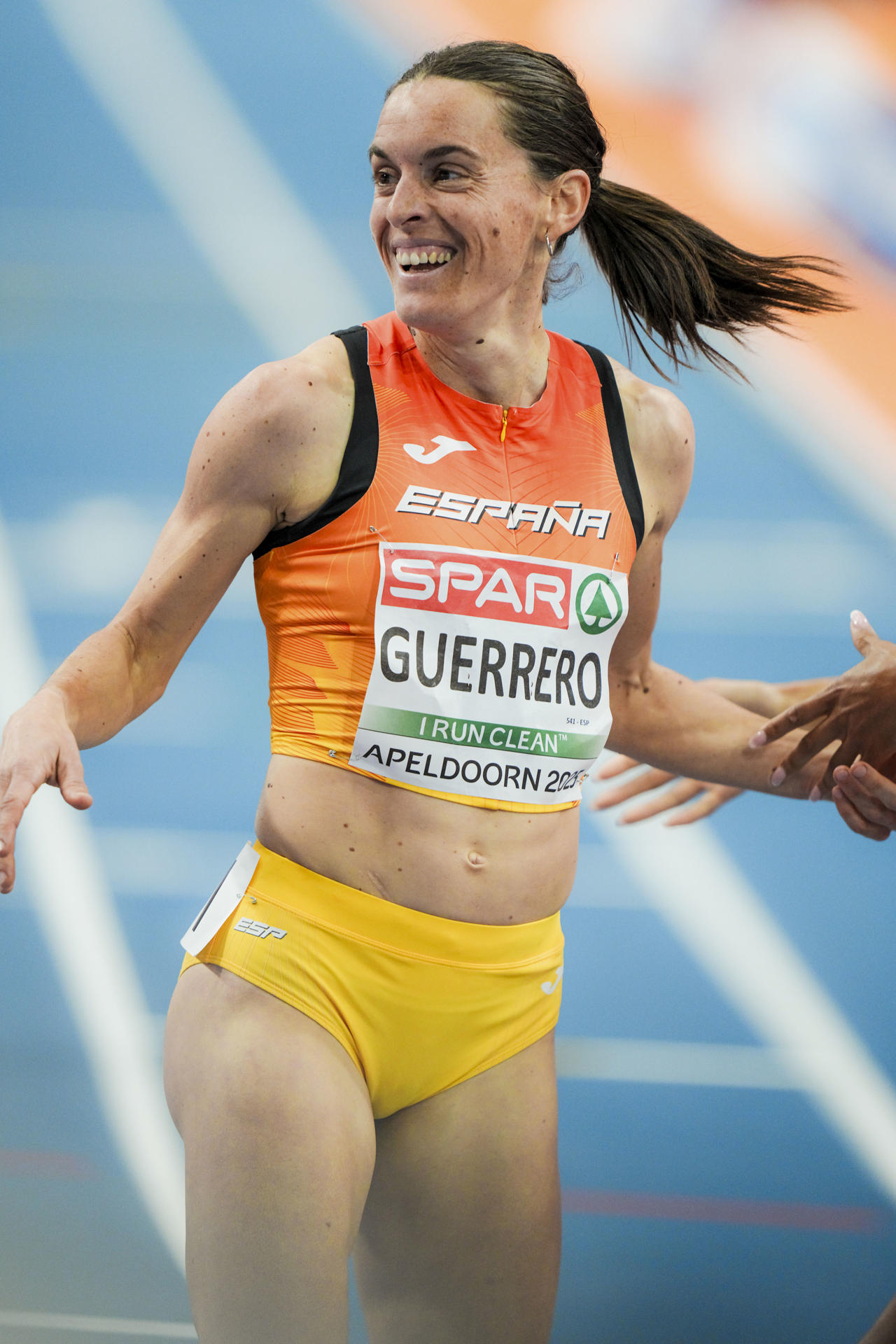 La española Esther Guerrero certificó su clasificación para la final de los 1.500 metros de los Europeos en pista cubierta de Apeldoorn (Países Bajos), tras imponerse este jueves en la tercera de las series preliminares con un tiempo de 4:14.21 minutos. EFE/Sportmedia SOLO USO EDITORIAL/SOLO DISPONIBLE PARA ILUSTRAR LA NOTICIA QUE ACOMPAÑA (CRÉDITO OBLIGATORIO)