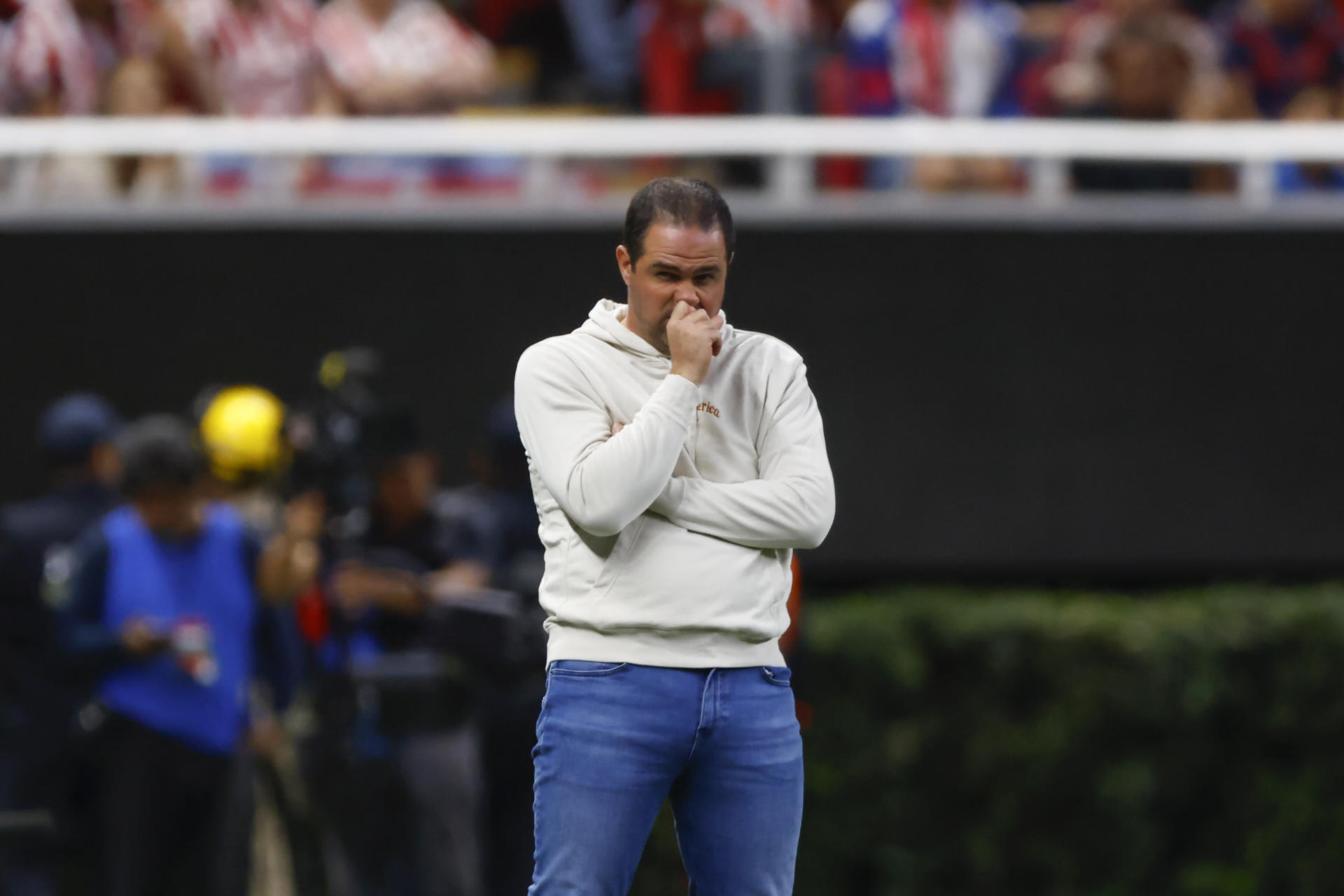 Imagen de archivo de André Jardine, entrenador de América. EFE/Francisco Guasco