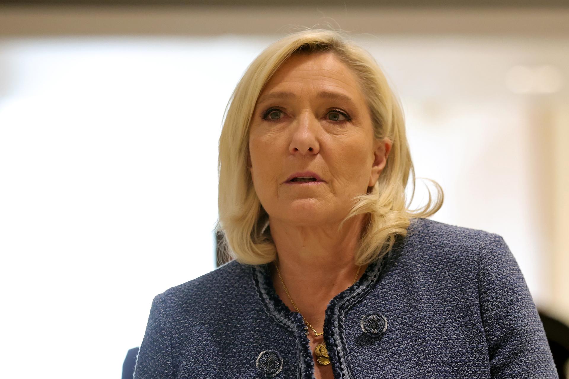 La presidenta del grupo parlamentario francés Agrupación Nacional, Marine Le Pen, este lunes, 31 de marzo de 2025.EFE/EPA/TERESA SUAREZ