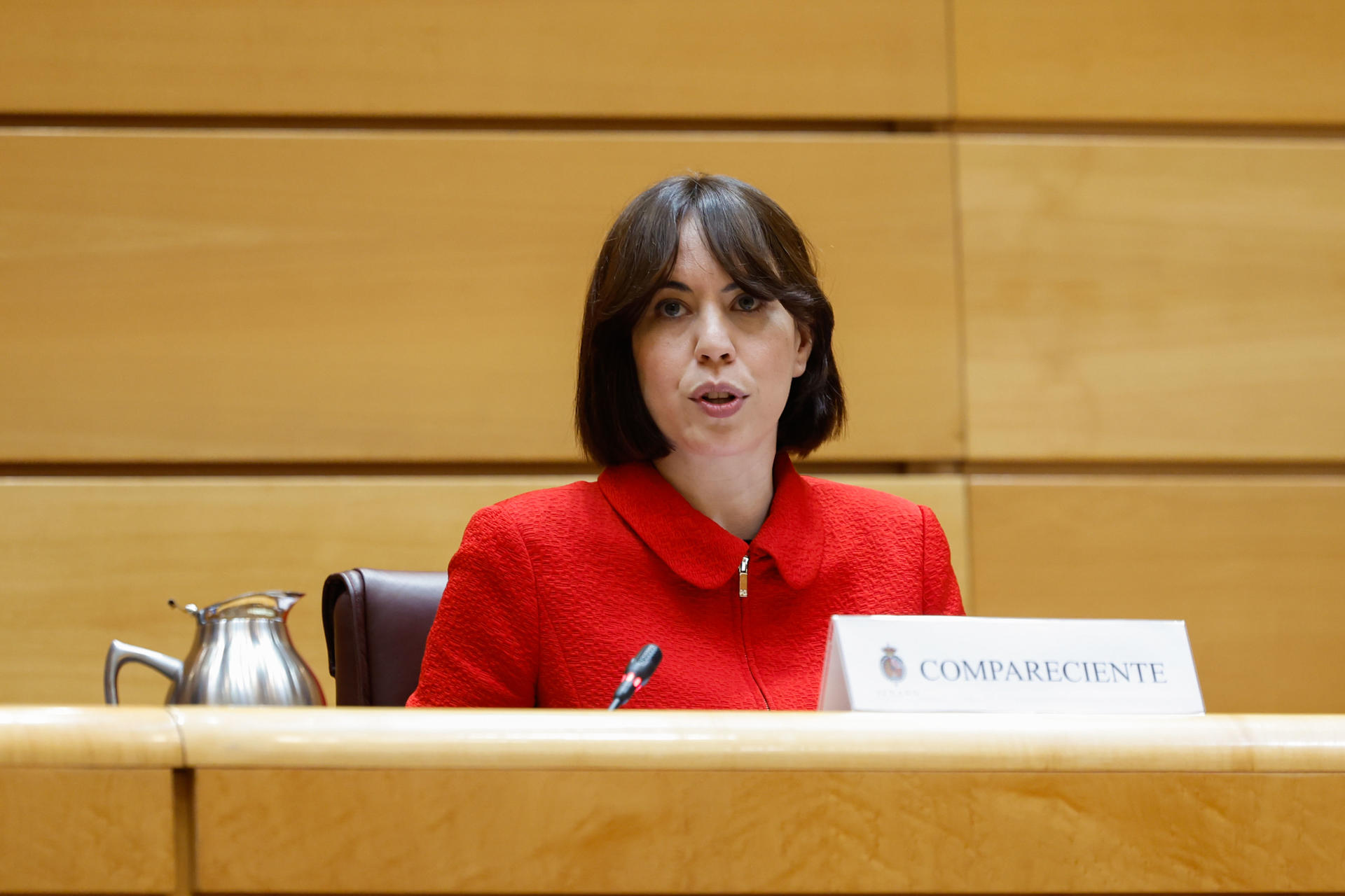 La ministra de Ciencia, Innovación y Universidades, Diana Morant, comparece en comisión en el Senado para dar cuenta de la situación del Centro Nacional de Investigaciones Oncológicas (CNIO) después de que su patronato decidiera el cese de la directora científica, María Blasco, y del gerente, Juan Arroy.-EFE/ Mariscal