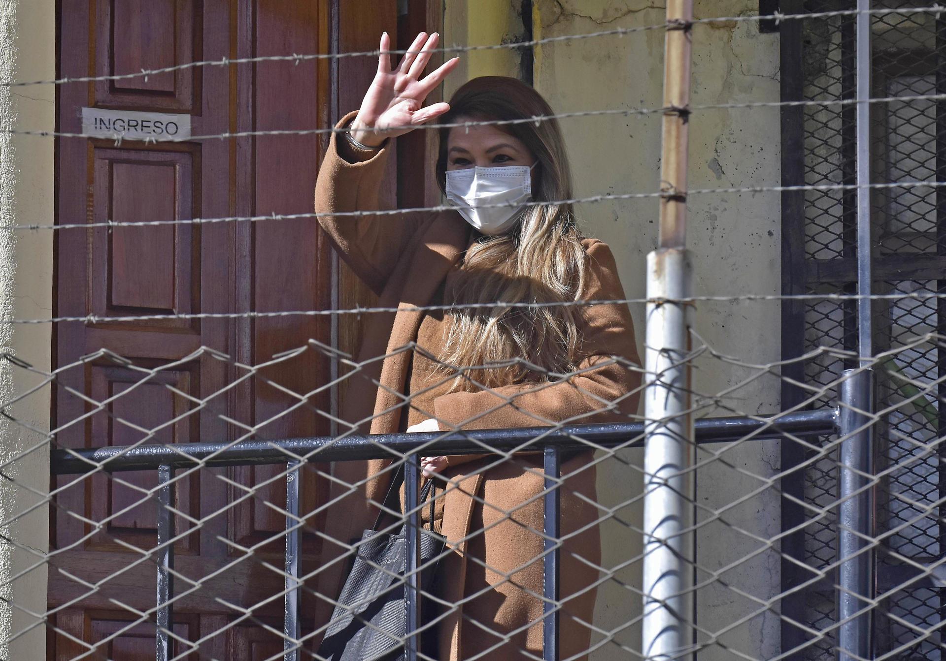 Fotografía de archivo que muestra a la expresidenta interina de Bolivia Jeanine Áñez en la cárcel de Mujeres de Miraflores, en La Paz (Bolivia). EFE/Stringer