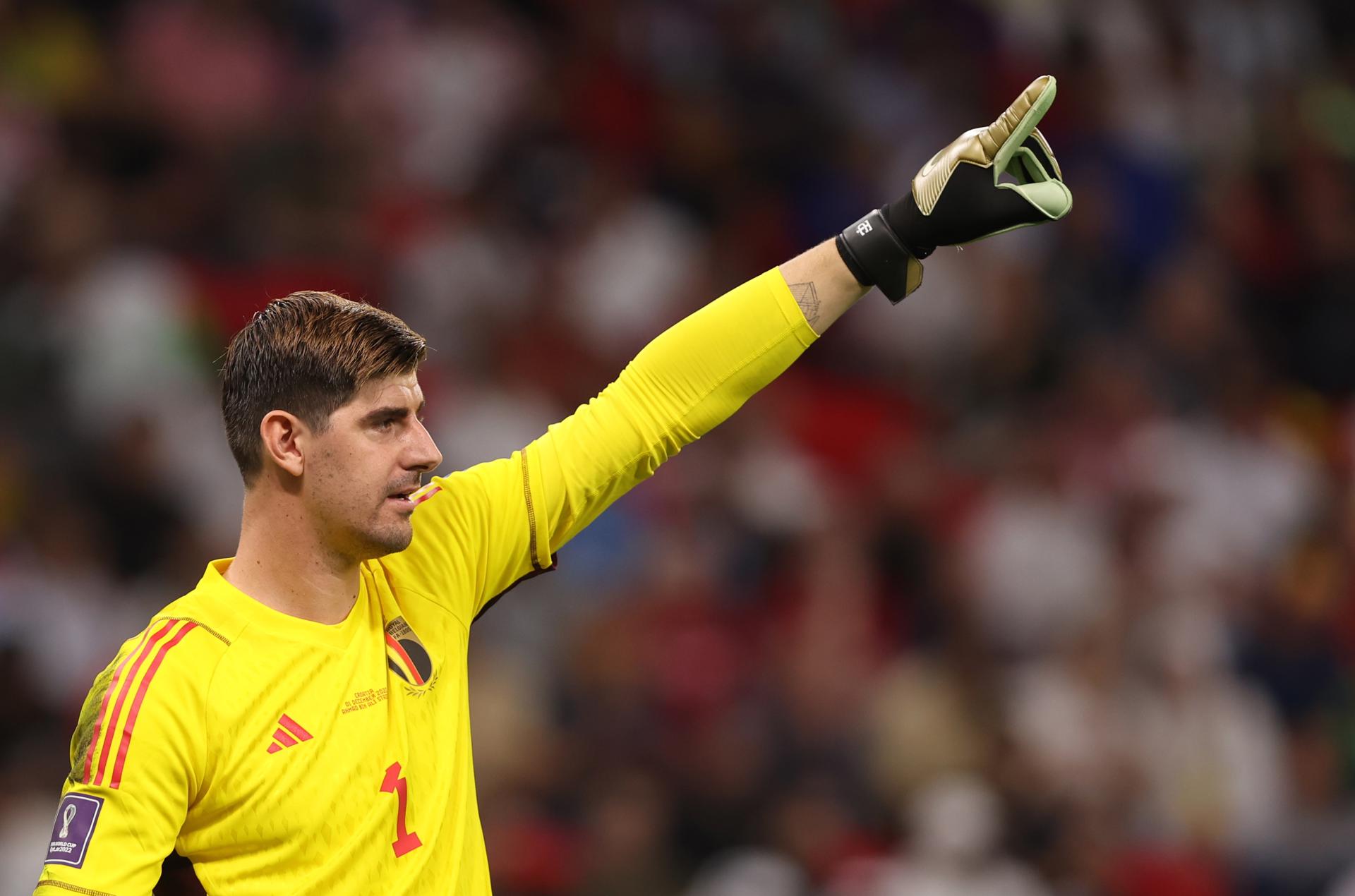 El guardameta Thibaut Courtois, durante un partido con la selección belga del Mundial de Qatar.EFE/EPA/Tolga Bozoglu
