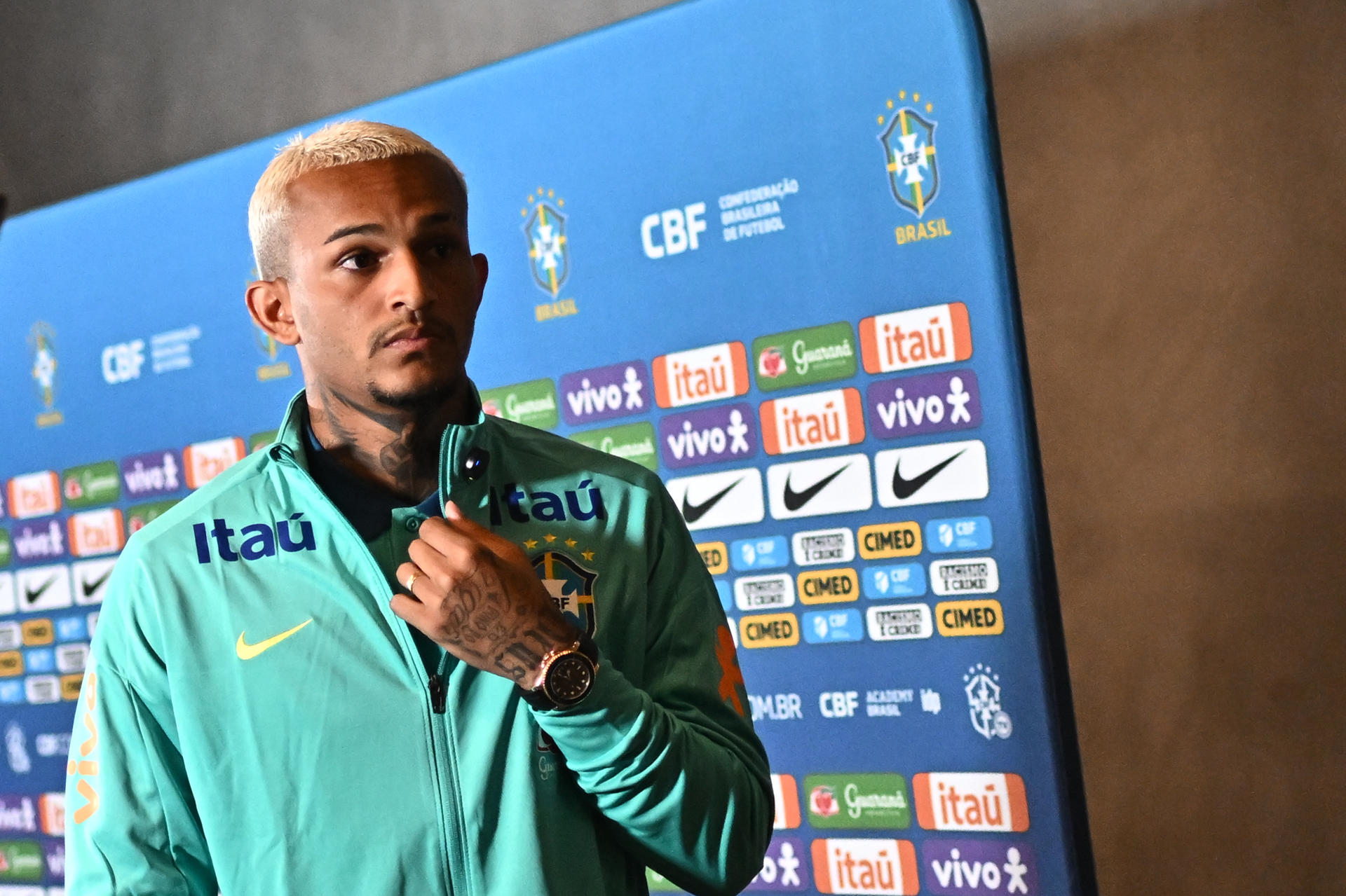 Wesley França, jugador de la selección brasileña de fútbol. EFE/Andre Borges