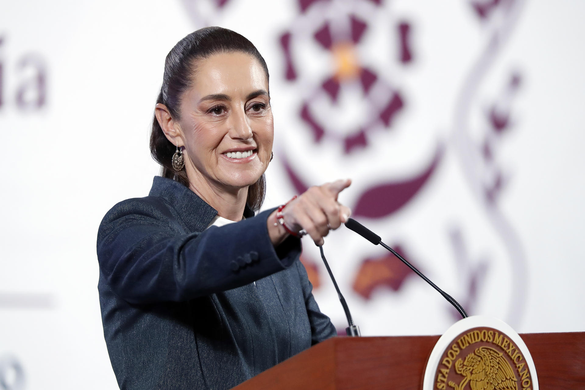 La presidenta de México, Claudia Sheinbaum, en el Palacio Nacional de la Ciudad de México. EFE/ Mario Guzmán