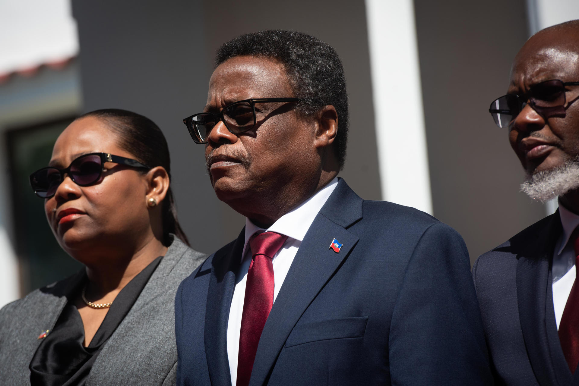 Fritz Alphonse Jean participa en el acto de investidura como presidente del Consejo Presidencial de Transición (CPT), este viernes, en Puerto Principe (Haití). EFE/ Johnson Sabin