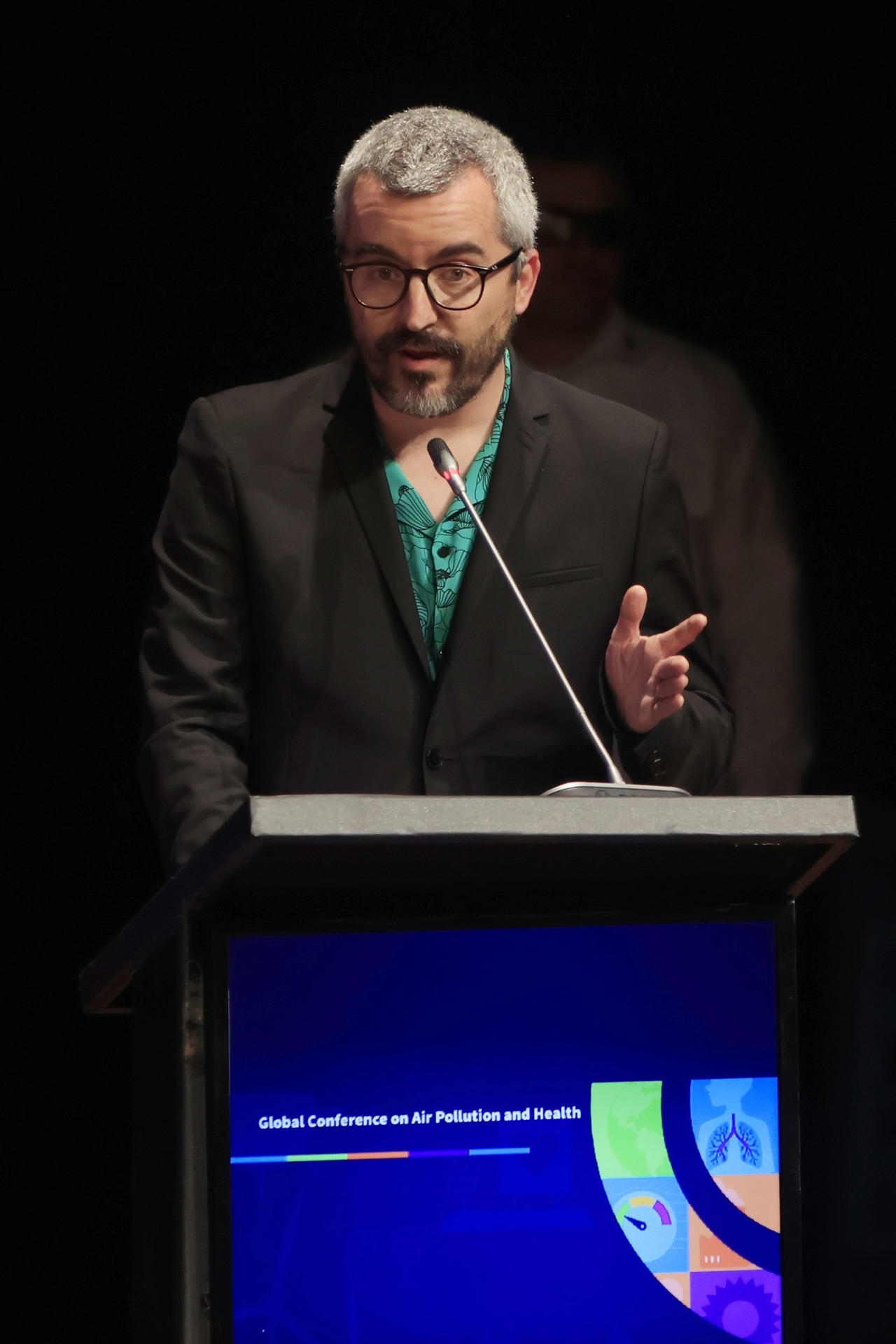 El secretario de Estado de Sanidad de España, Javier Padilla, habla durante la última jornada de la Segunda Conferencia Mundial sobre Contaminación Atmosférica y Salud que convoca la Organización Mundial de la Salud (OMS) este jueves, en Cartagena (Colombia). EFE/ Ricardo Maldonado Rozo