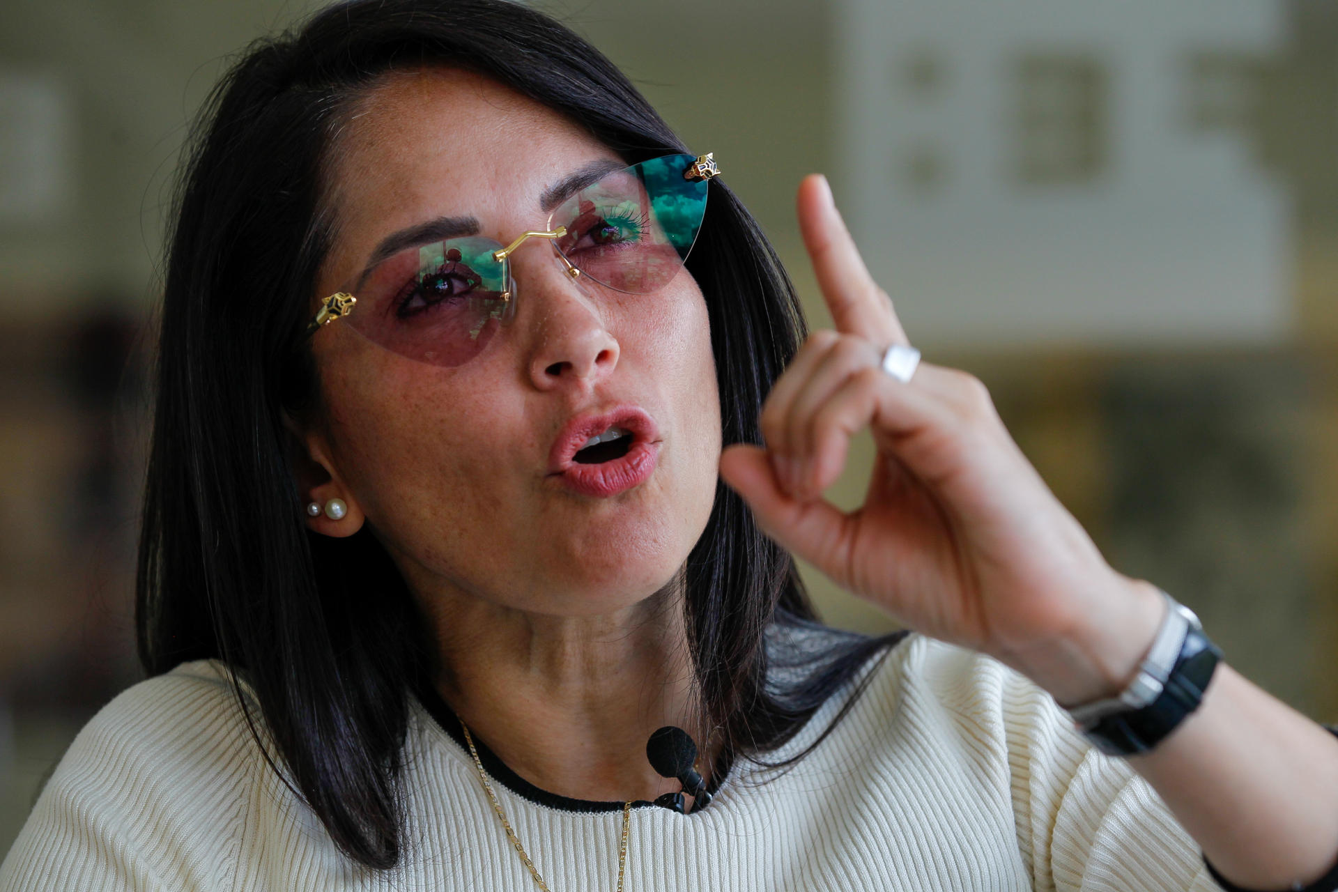 Fotografía de archivo de la candidata presidencial del correísmo, Luisa González. EFE/José Jácome