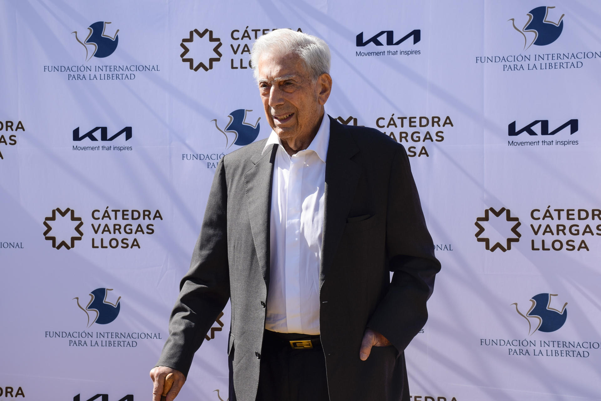 El nobel de Literatura Mario Vargas Llosa en una fotografía de archivo de 2023. EFE/Nahia Peciña