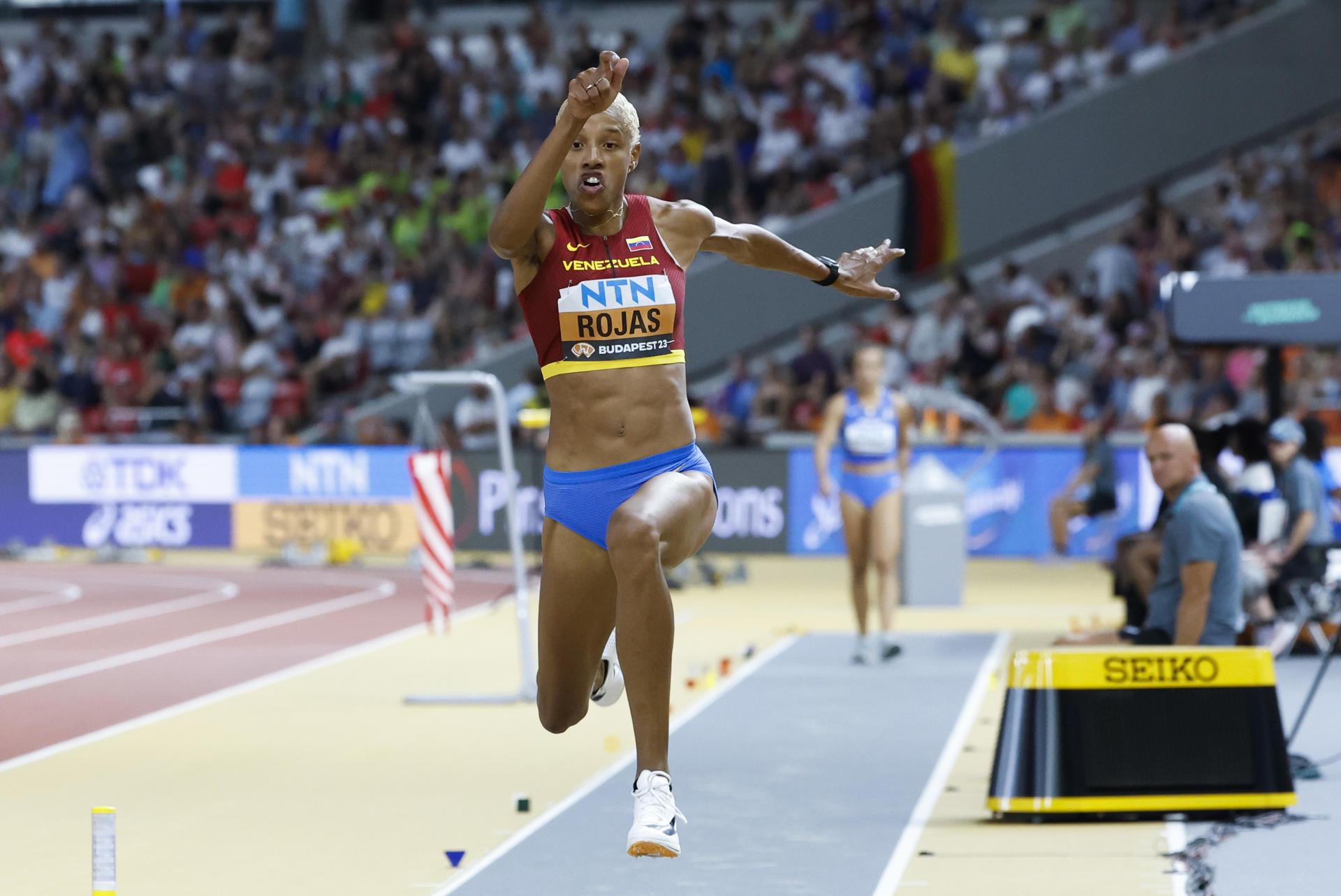La atleta venezolana Yulimar Rojas.EFE/Javier Etxezarreta