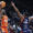 Chris Jones (i), del Valencia, y Brandon Taylor, del Leyma Coruña, durante el partido de baloncesto correspondiente a la J24 de la Liga Endesa, disputado en el pabellón de la fuente San Luis de Valencia, entre Valencia Basket y Leyma Coruña. EFE/Miguel Ángel Polo.