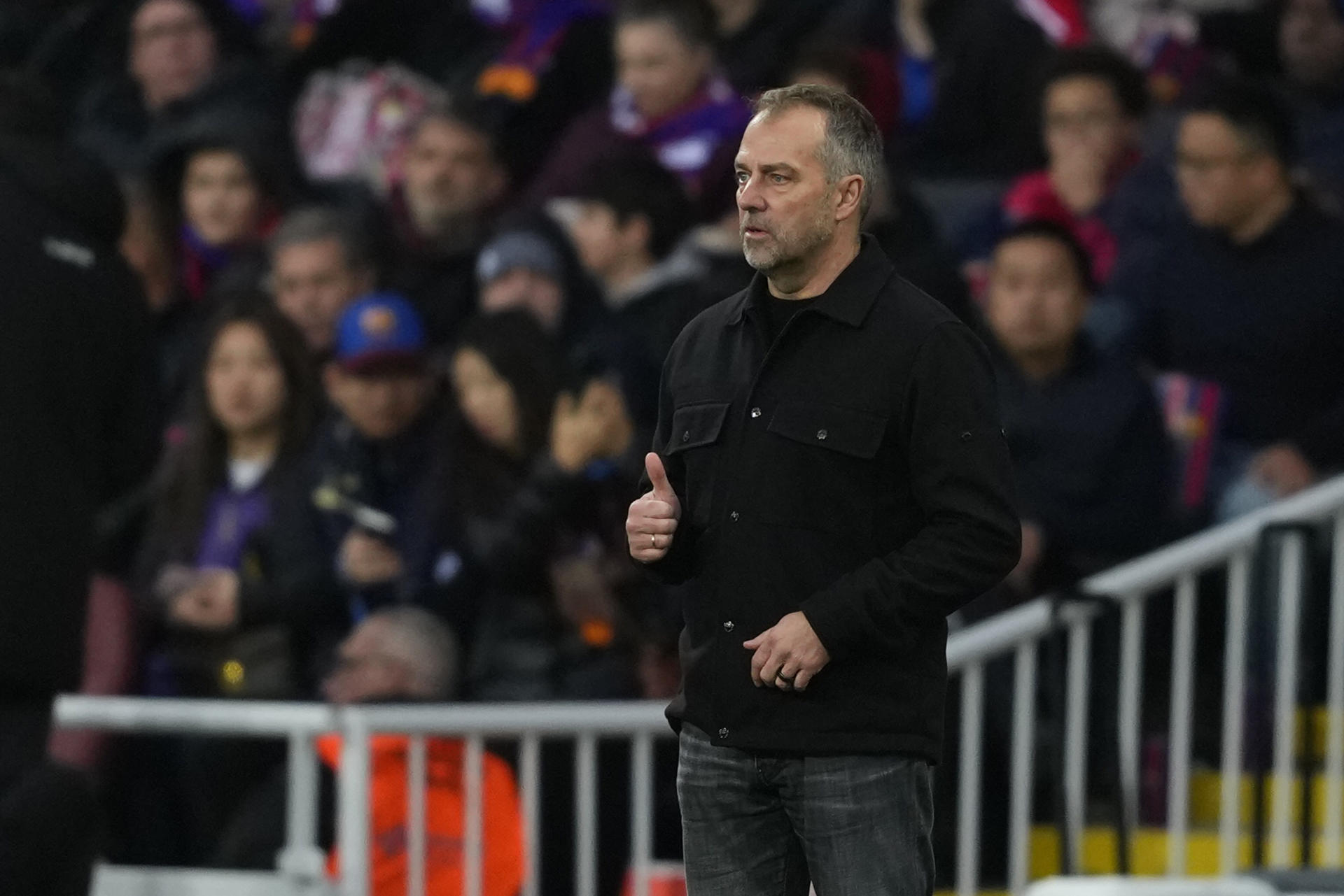 Hansi Flick, técnico del Barcelona, durante un partido de esta temporada. EFE/ Alejandro García