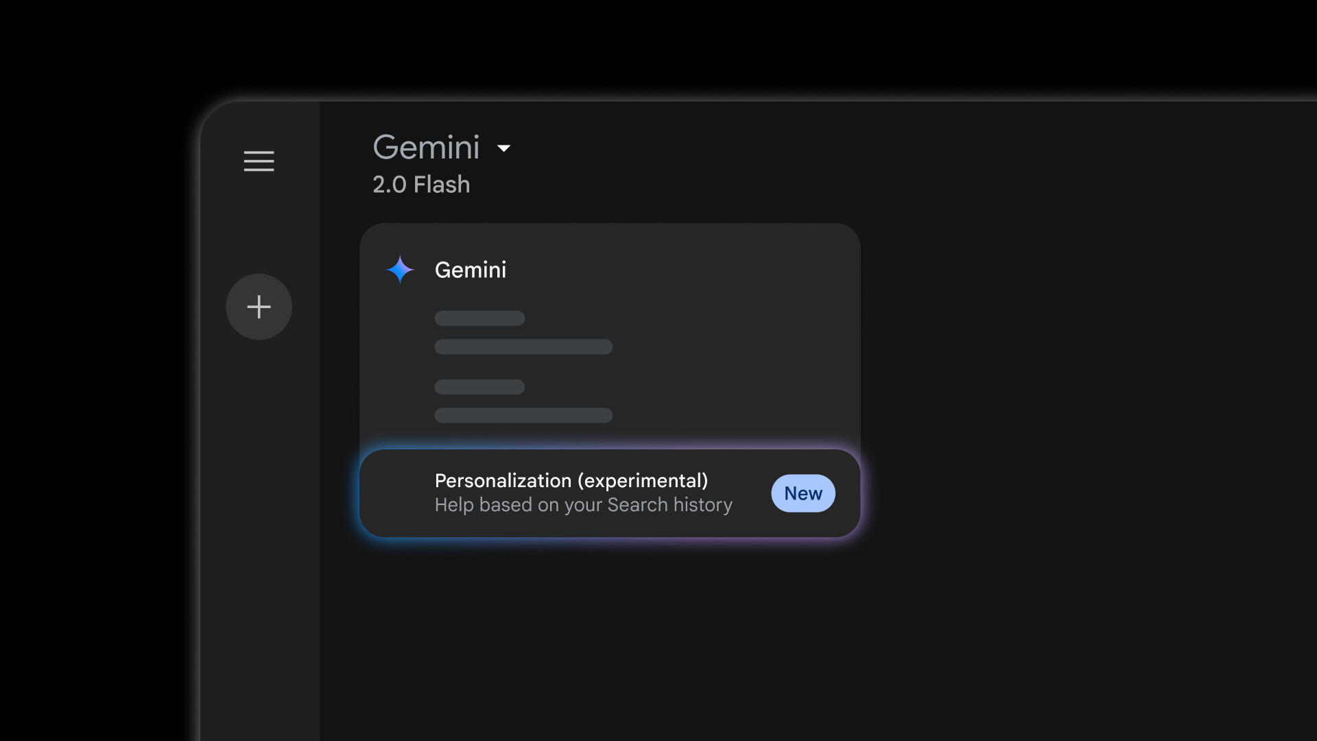 Fotografía cedida por Google donde se muestra un cuadro para personalizar el historial de búsqueda del usuario disponible en la nueva versión Gemini 2.0 Flash Thinking que aún está en fase experimental. EFE/Google