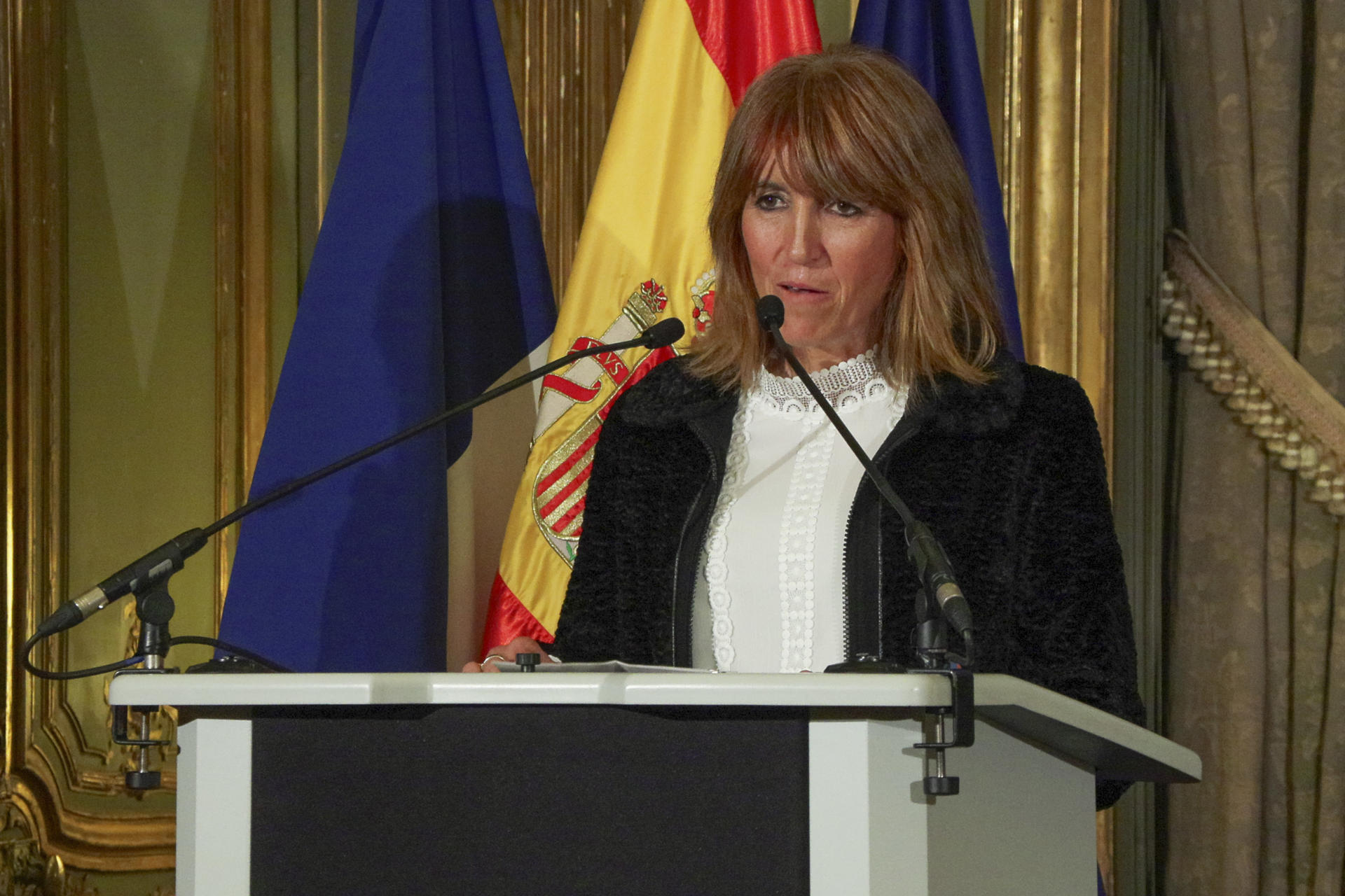 La exciclista española Joanne Somarriba durante el acto de entrega de los premios Diálogo Francia, en un acto celebrado este jueves en París. EFE/Edgar Sapiña Manchado