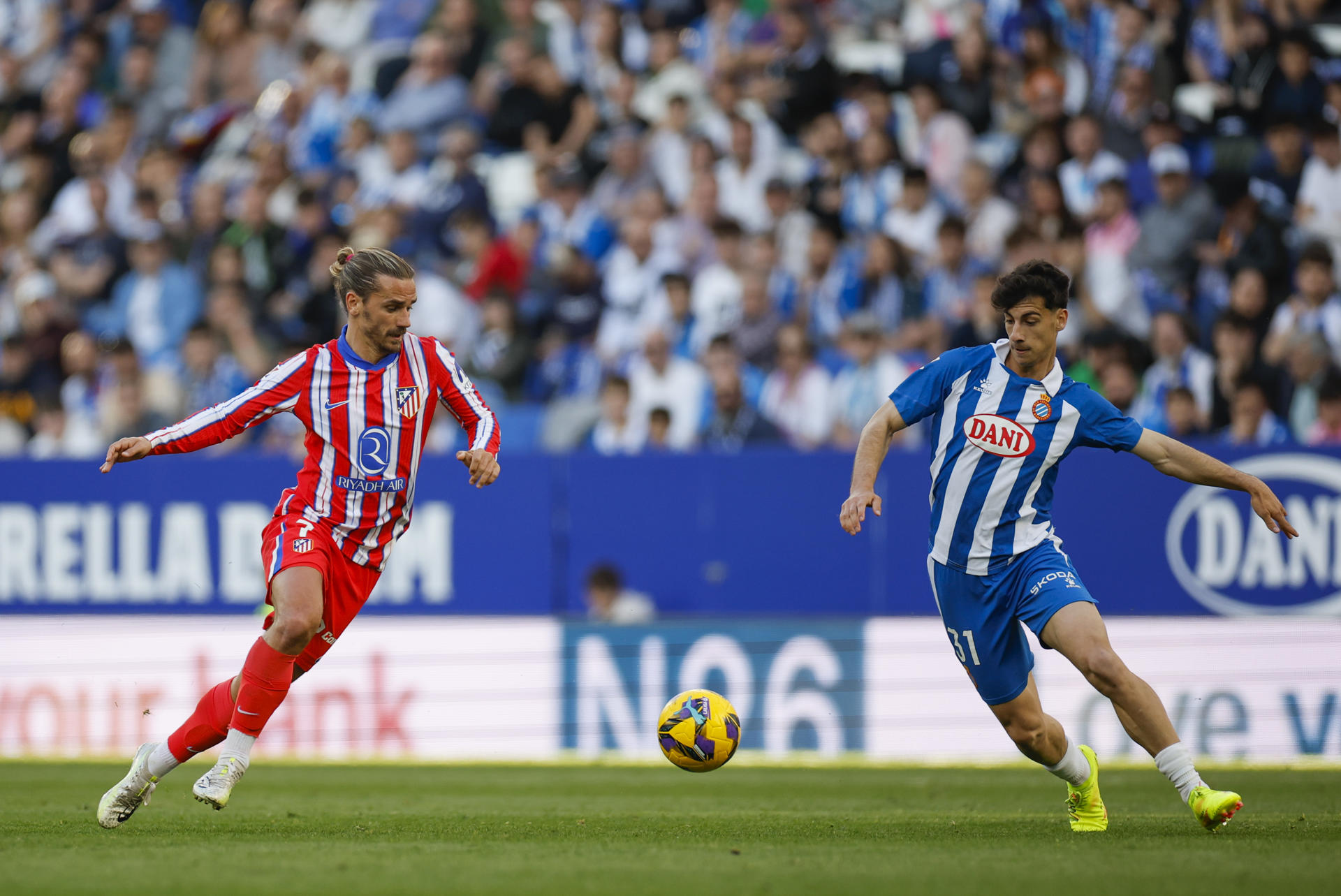 Griezmann, en el partido ante el Espanyol.-EFE/ Alberto Estévez