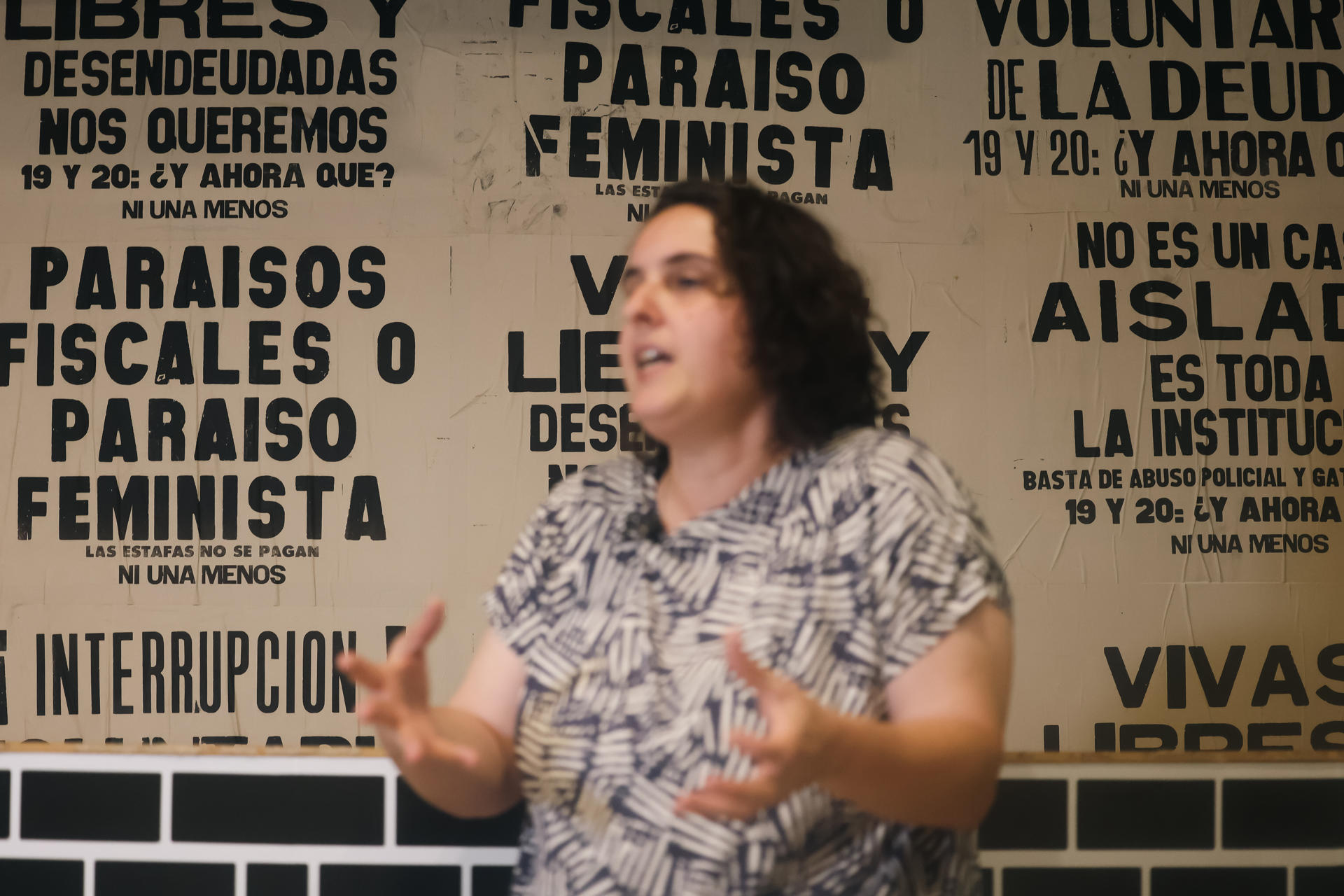 Lucía Cavallero, integrante y portavoz del colectivo argentino 'Ni Una Menos', fue registrada el pasado 19 de febrero, durante una entrevista con EFE, en Buenos Aires (Argentina). EFE/Juan Ignacio Roncoroni