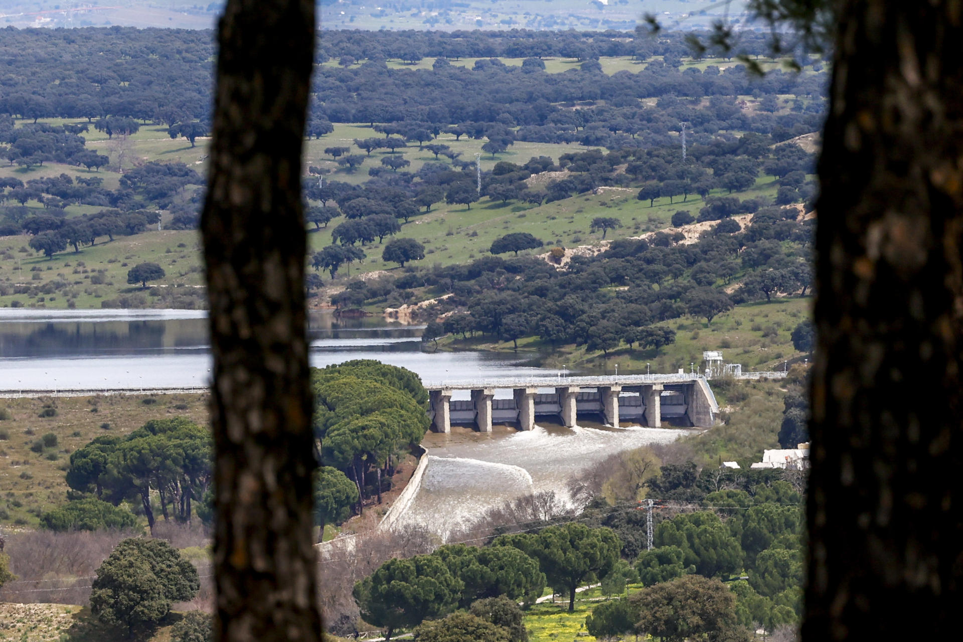 Vista del embalse de El Pardo, este lunes. EFE/ Mariscal