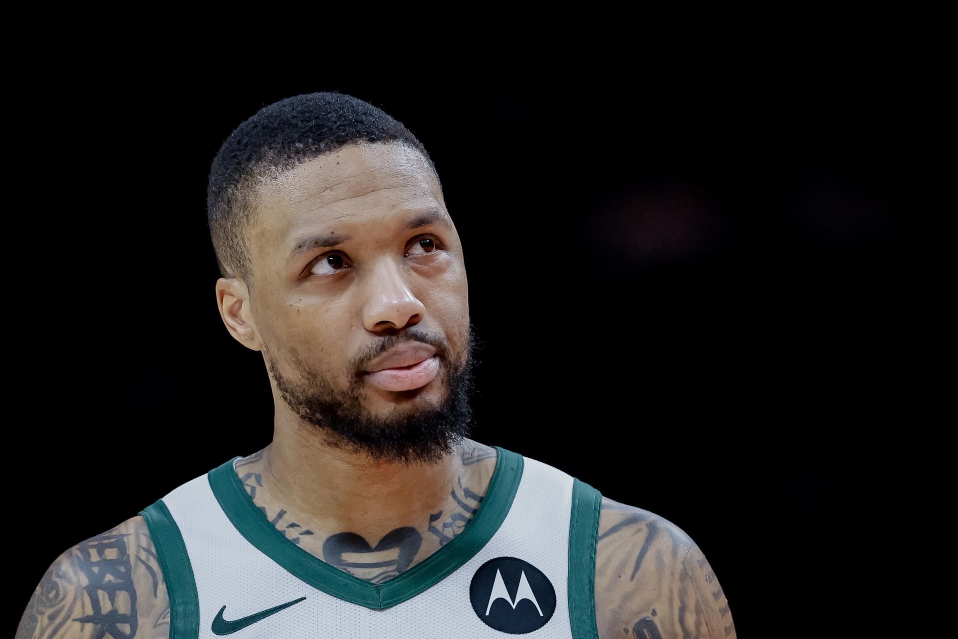 Fotografía de archivo del 05/03/2025 del jugador de los Milwaukee Bucks Damian Lillard. EFE/Erik S. Lesser