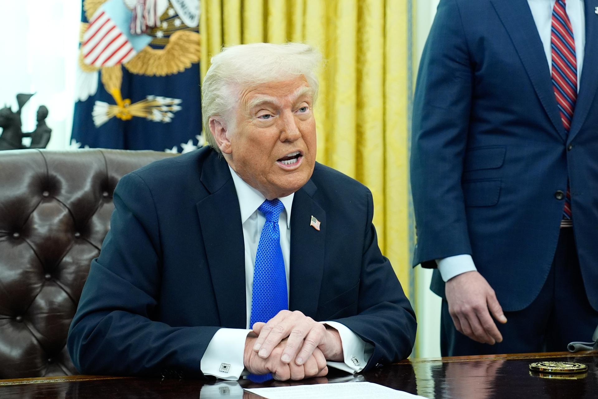 Fotografía de archivo en donde se ve al presidente de Estados Unidos, Donald Trump. EFE/YURI GRIPAS
