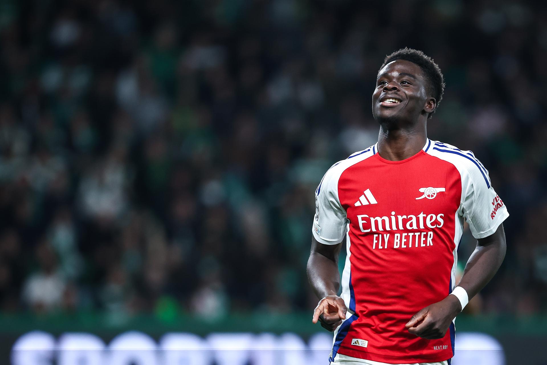 El jugador del Arsenal player Bukayo Saka. EFE/RODRIGO ANTUNES