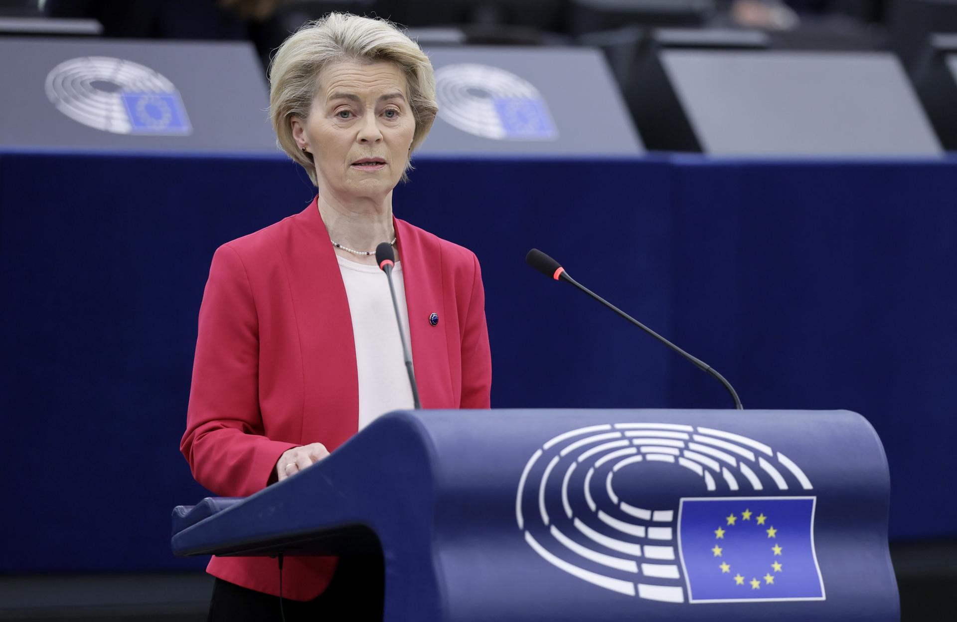 Ursula von der Leyen, durante un reciente debate en el Parlamento Europeo.EFE/EPA/RONALD WITTEK