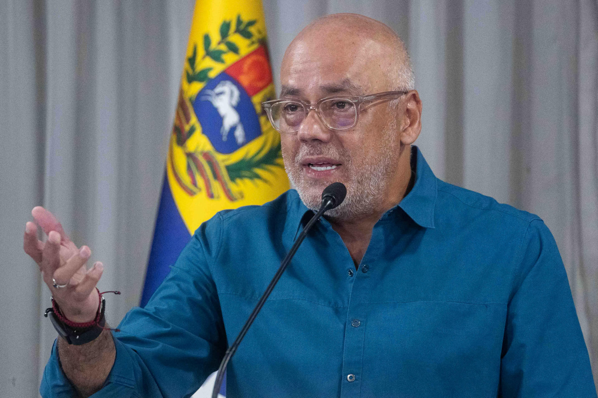 El presidente del Parlamento unicameral de Venezuela, Jorge Rodríguez, en una foto de archivo. EFE/ Ronald Peña