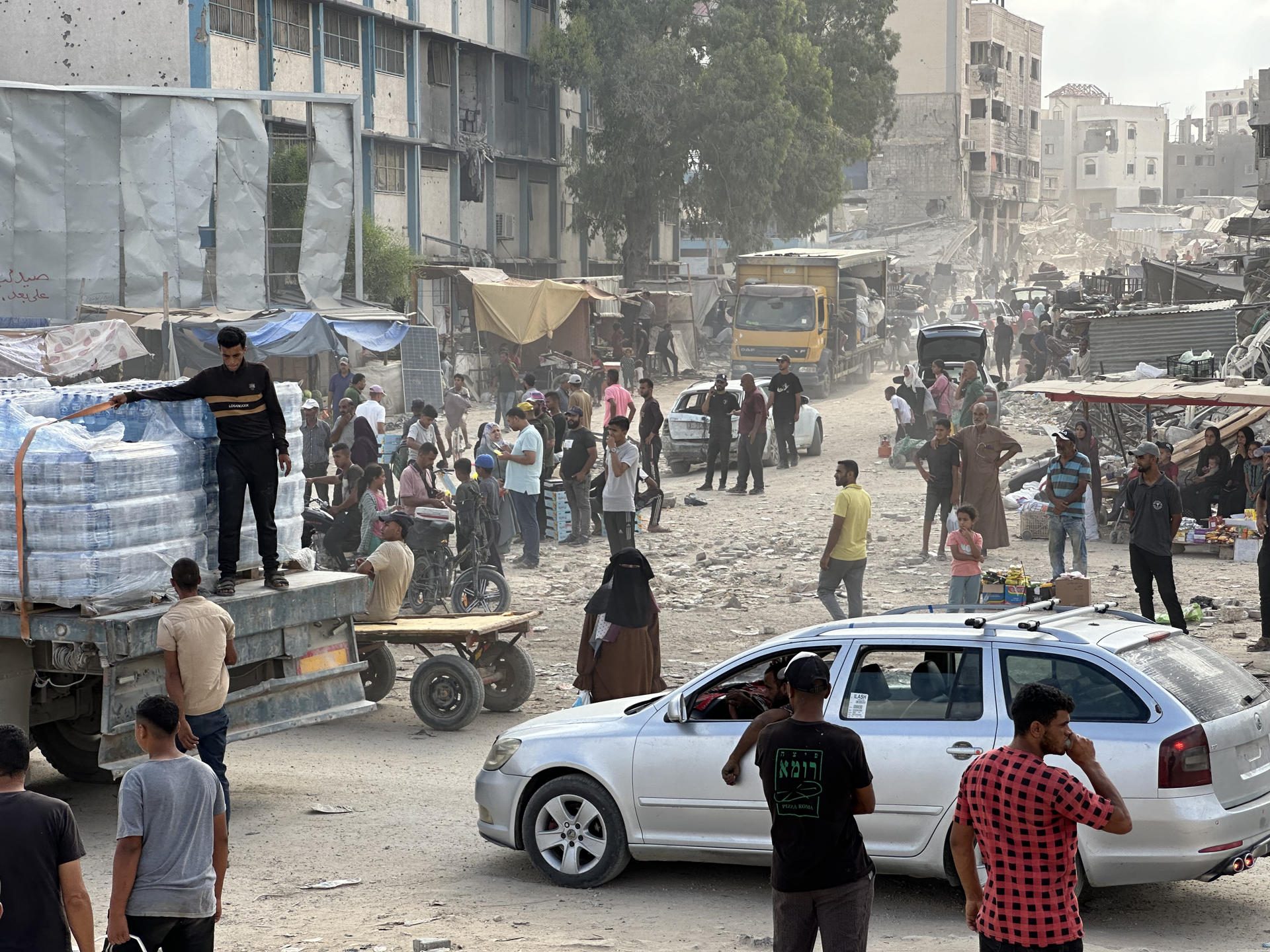 Foto de archivo de la localidad de Jan Yunis, en la mitad sur de la Franja de Gaza. EFE/