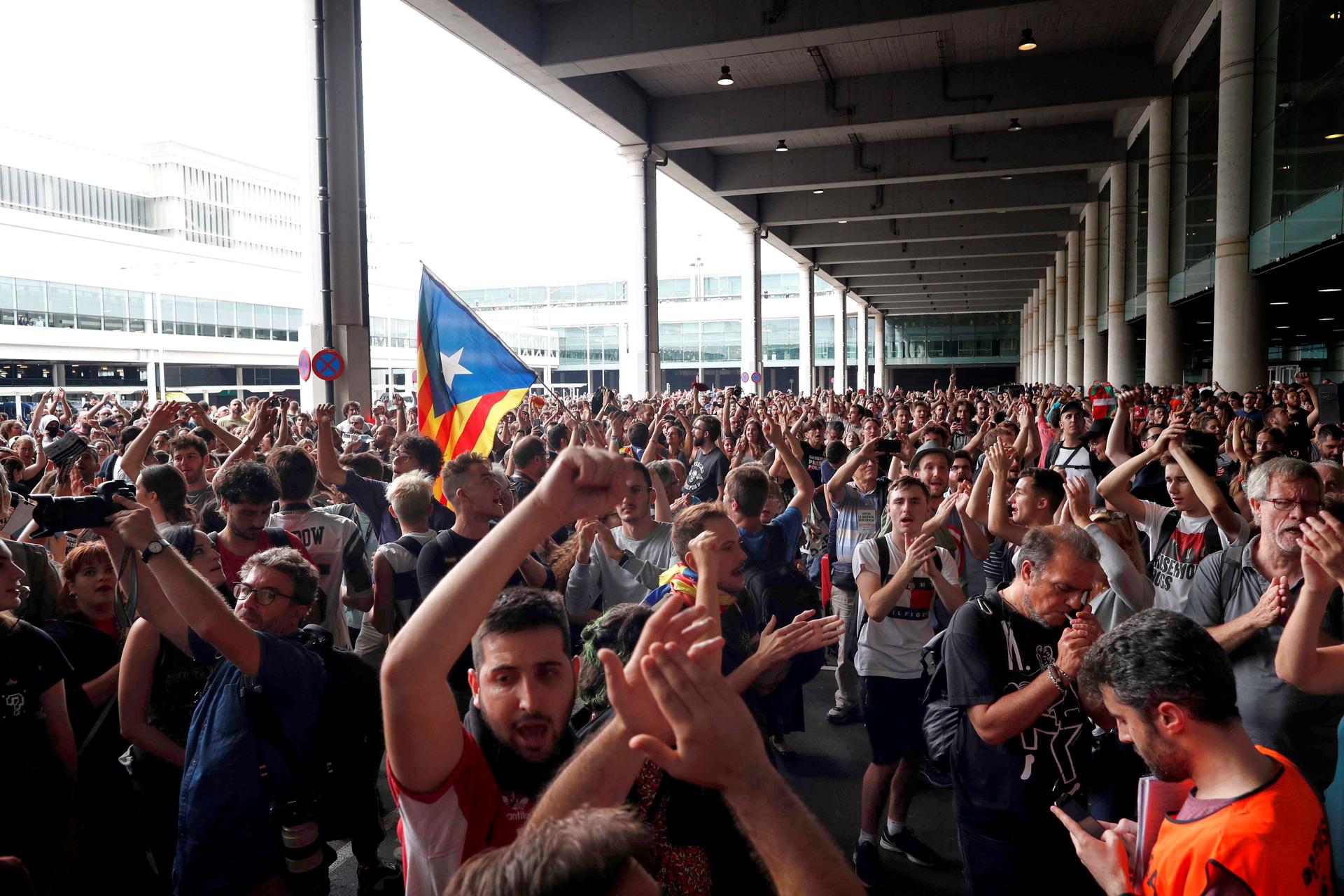 Protesta de Tsunami Democràtic en el Aeropuerto del Prat en octubre de 2019. EFE/Alejandro García