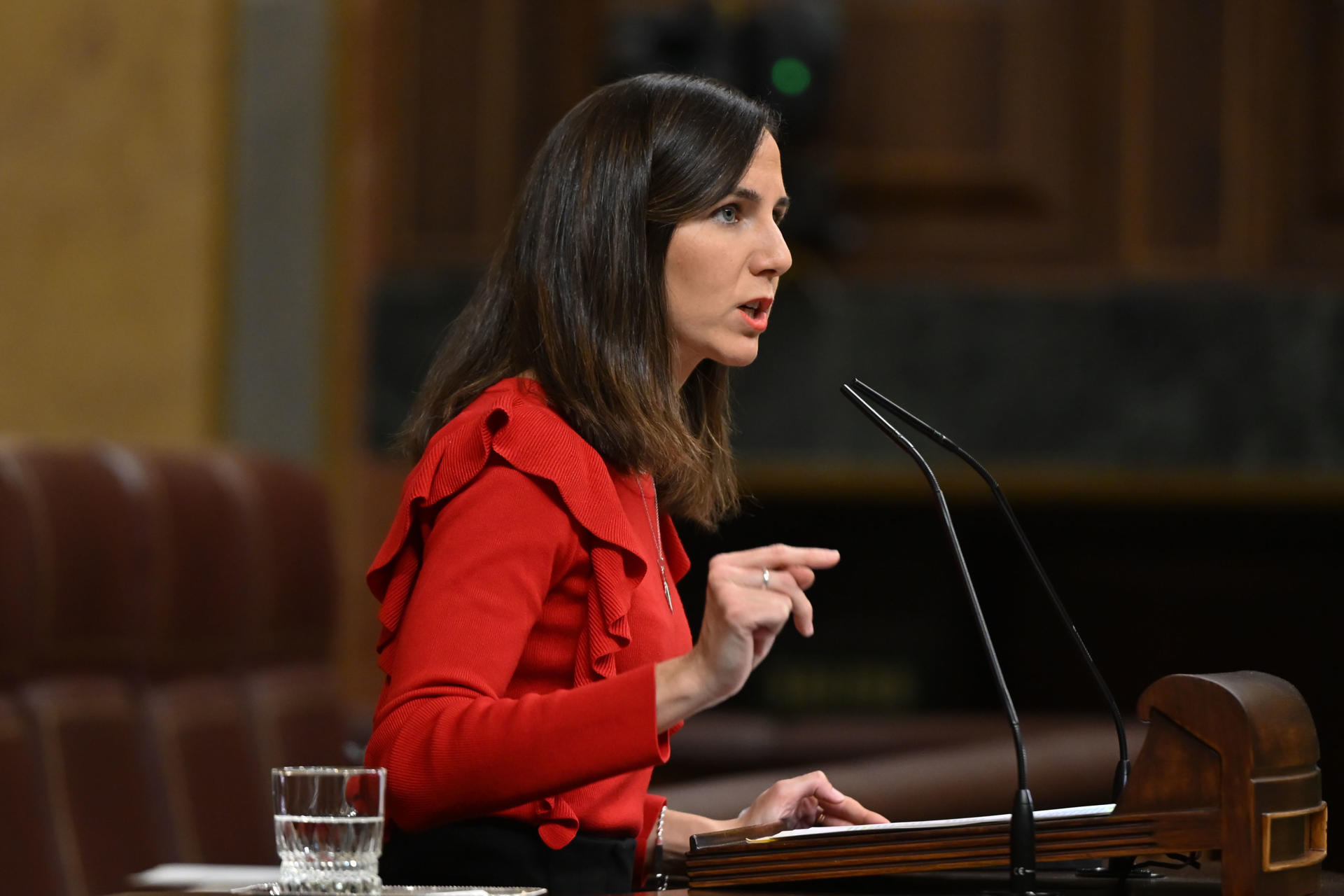 La líder de Podemos, Ione Belarra, en un pleno del Congreso de los Diputados. EFE/ Fernando Villar