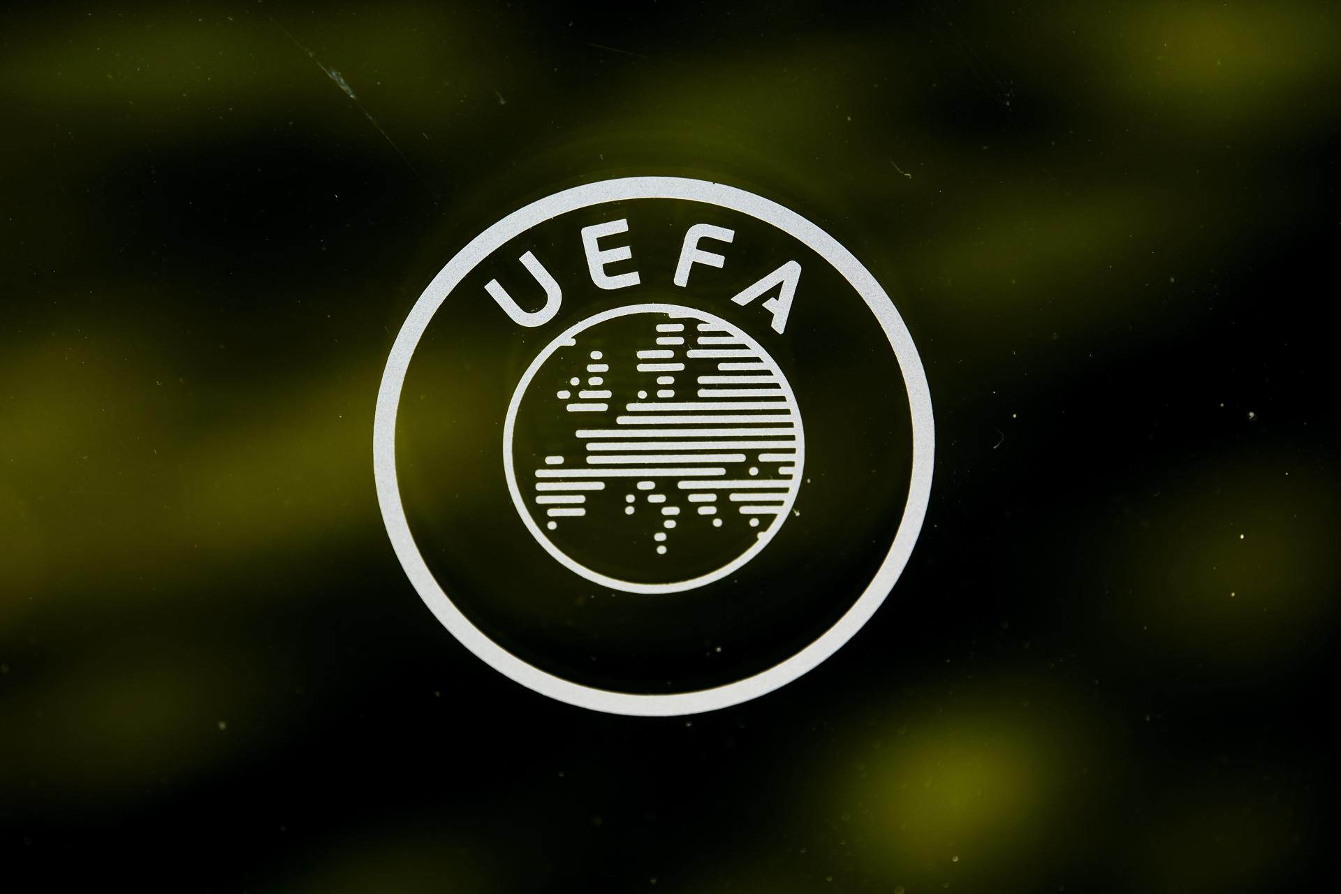 Logo de la UEFA, en su sede de Nyon, (Suiza) EFE/EPA/JEAN-CHRISTOPHE BOTT