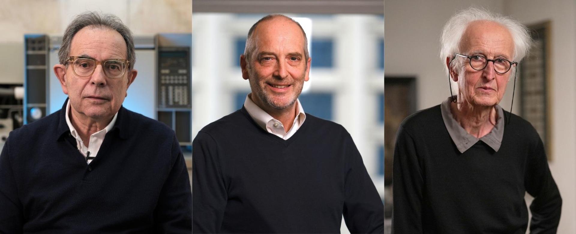 La Fundación BBVA ha premiado a los tres científicos -el español Avelino Corma, el estadounidense John Hartwig y el alemán Helmut Schwarz- que han sentado las bases de los catalizadores que han hecho posible una química más eficiente y sostenible, con el Premio Fundación BBVA Fronteras del Conocimiento en la categoría de Ciencias Básicas. En la imagen, de izquierda a derecha: Avelino Corma, John Hartwig y Helmut Schwarz. Fotografía facilitada por la Fundación BBVA. EFE