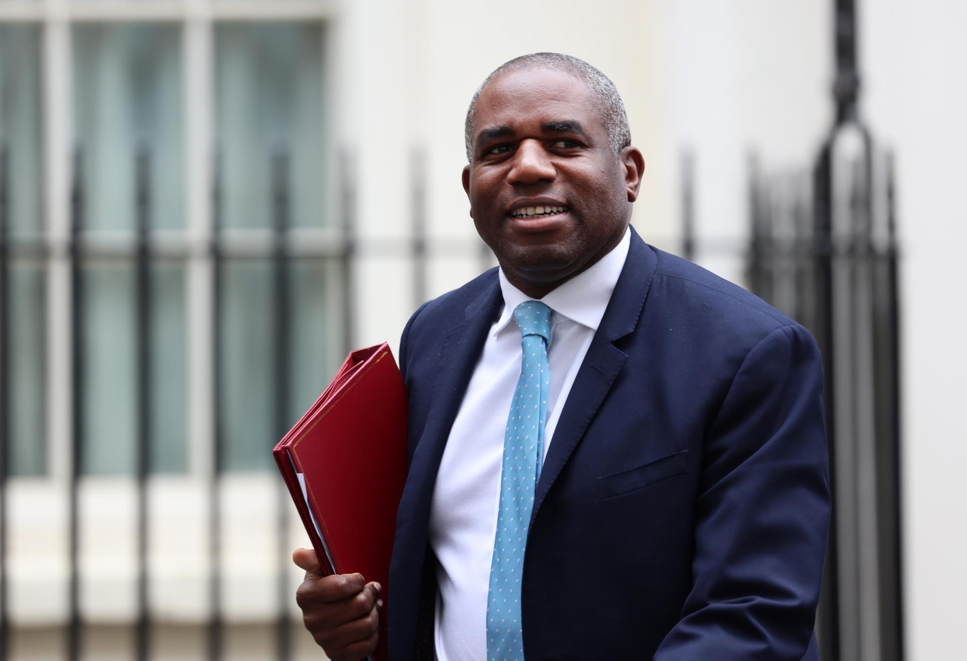 El Secretario de Estado británico para Asuntos Exteriores, de la Commonwealth y de Desarrollo, David Lammy, (United Kingdom, London) EFE/EPA/ANDY RAIN