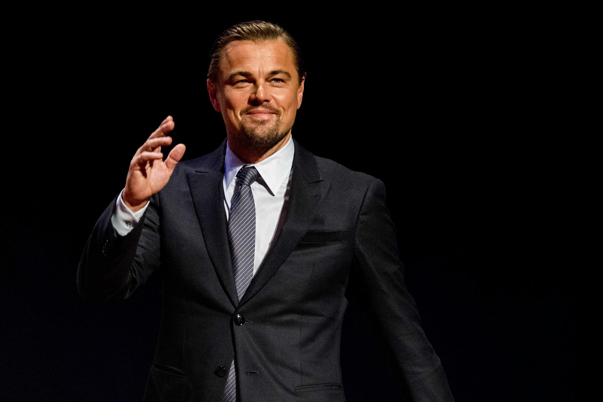 Fotografía de archivo, tomada el 15/2/2018, que muestra al actor estadounidense Leonardo DiCaprio durante un evento de caridad en Ámsterdam, Países Bajos. EFE/Robin Utrecht