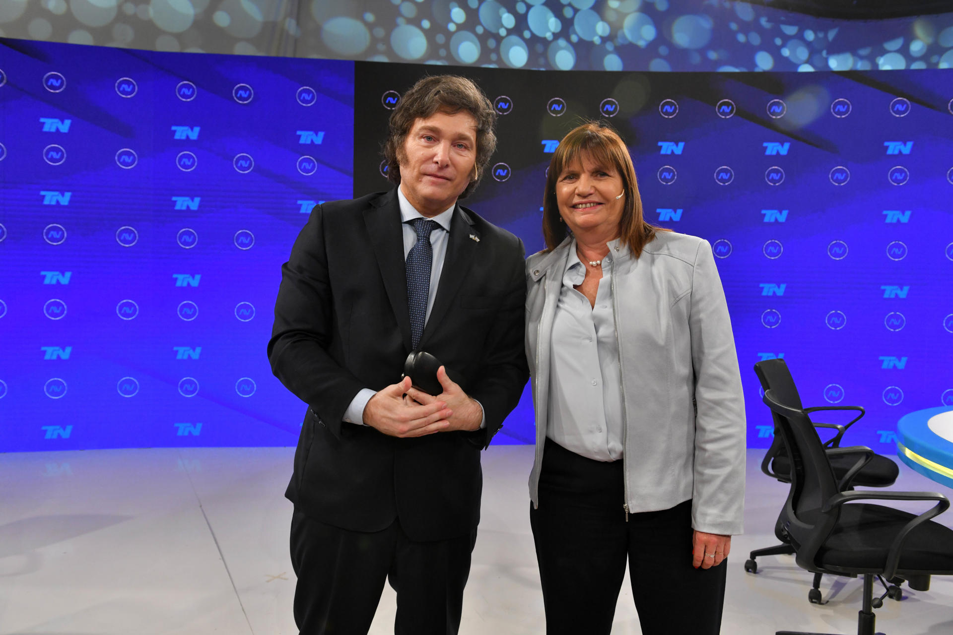 Fotografía de archivo del presidente Javier Milei y su ministra Patricia Bullrich. EFE/ Stringer