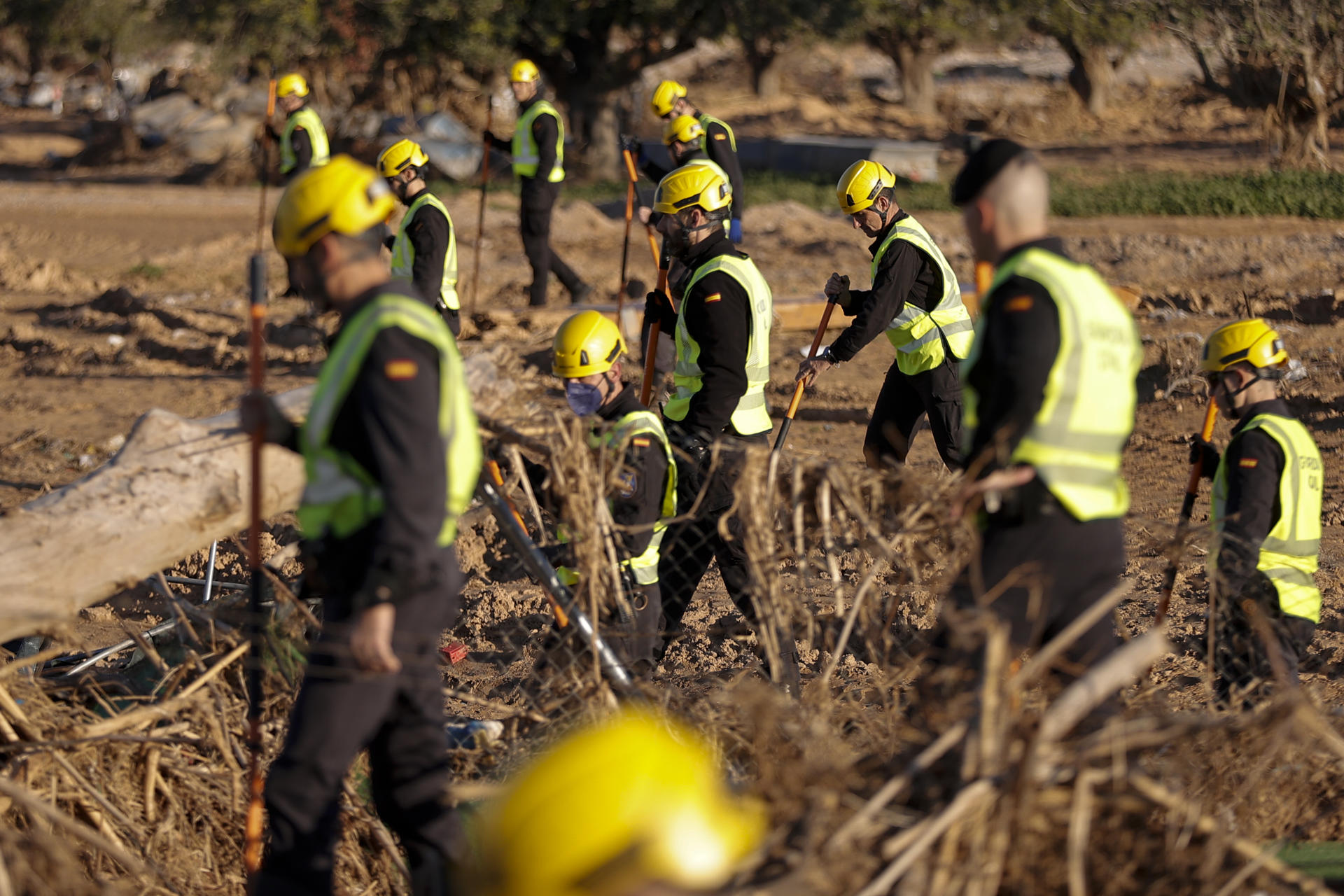Imagen de archivo de agentes de la Guardia Civil realizando labores de búsqueda de personas desaparecidas por la dana. EFE/Manuel Bruque