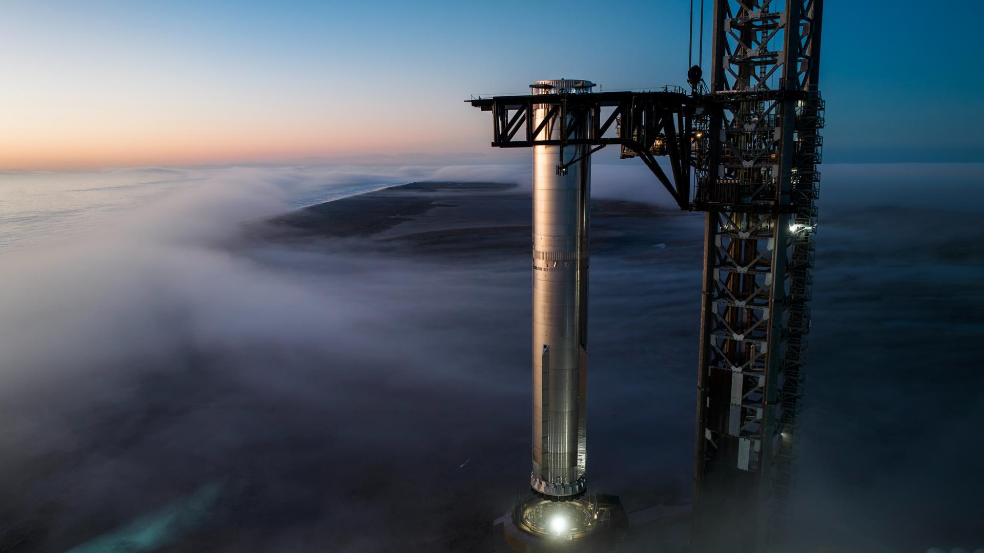 Fotografía cedida por SpaceX que muestra el cohete Starship. EFE/SpceX