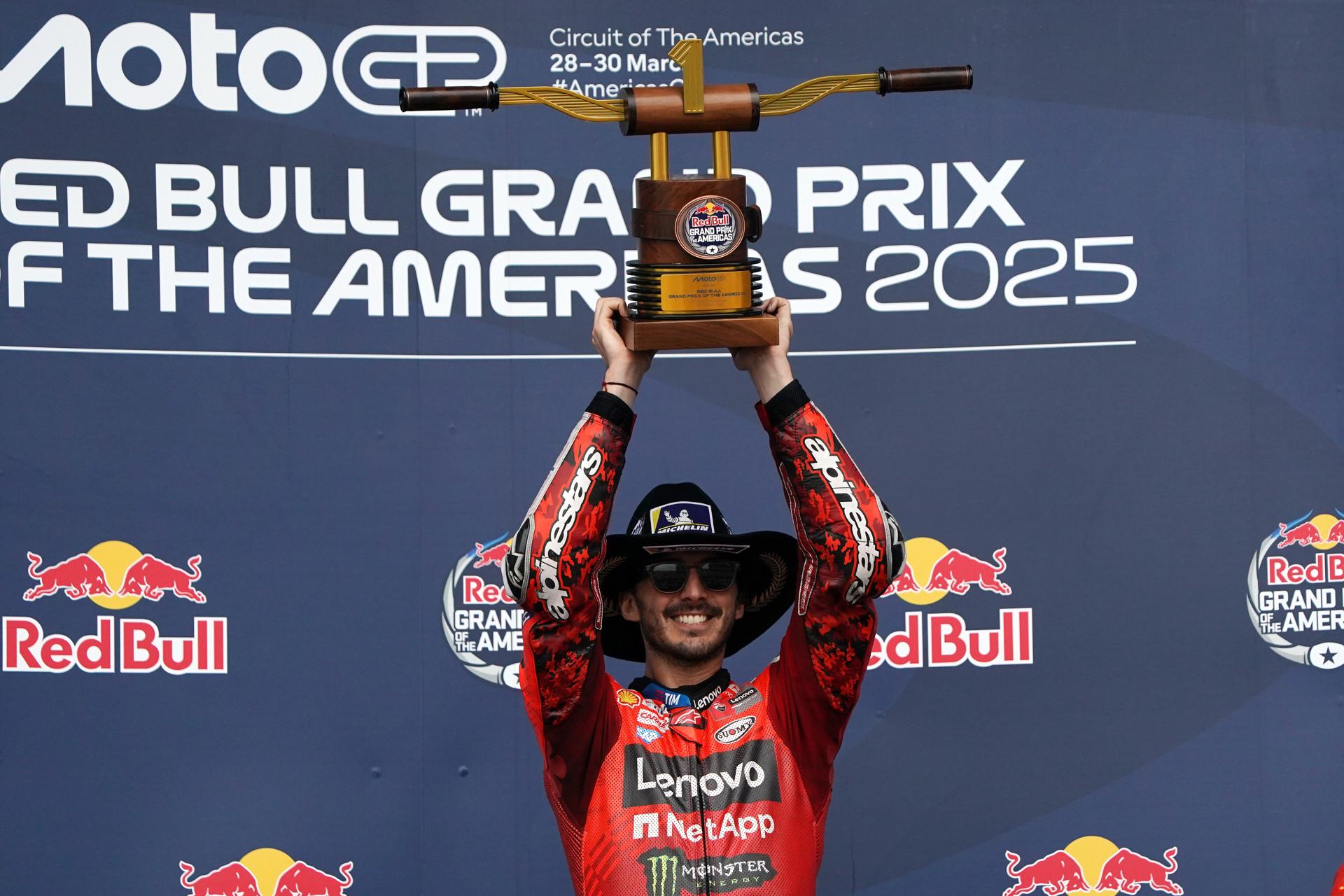 El italiano Francesco 'Pecco' Bagnaia (Ducati Desmosedici GP25) EFE/EPA/DUSTIN SAFRANEK