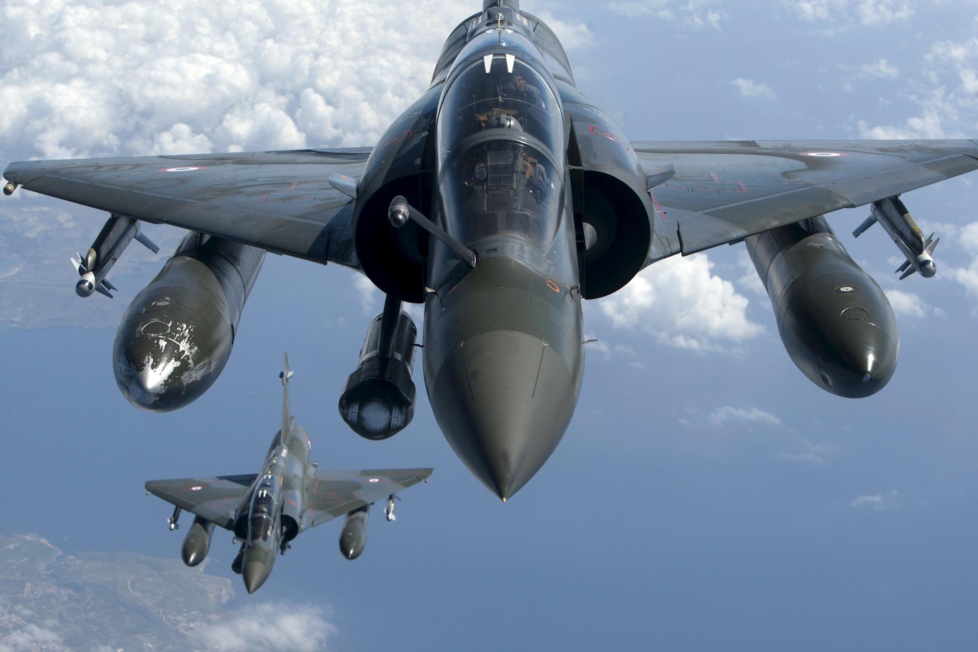 Aviones tipo Mirage franceses en una imagen de archivo. EFE/Nicolas-Nelson Richard SOLO USO EDITORIAL[SOLO USO EDITORIAL]