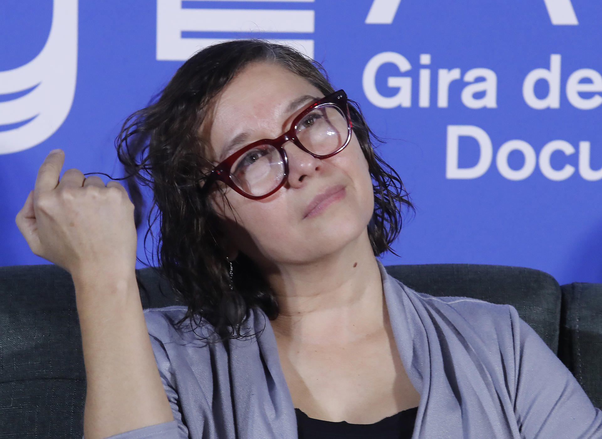 La directora general de Ambulante, Itzel Martínez del Cañizo, habla durante una rueda de prensa este miércoles, en Ciudad de México (México). EFE/ Mario Guzmán